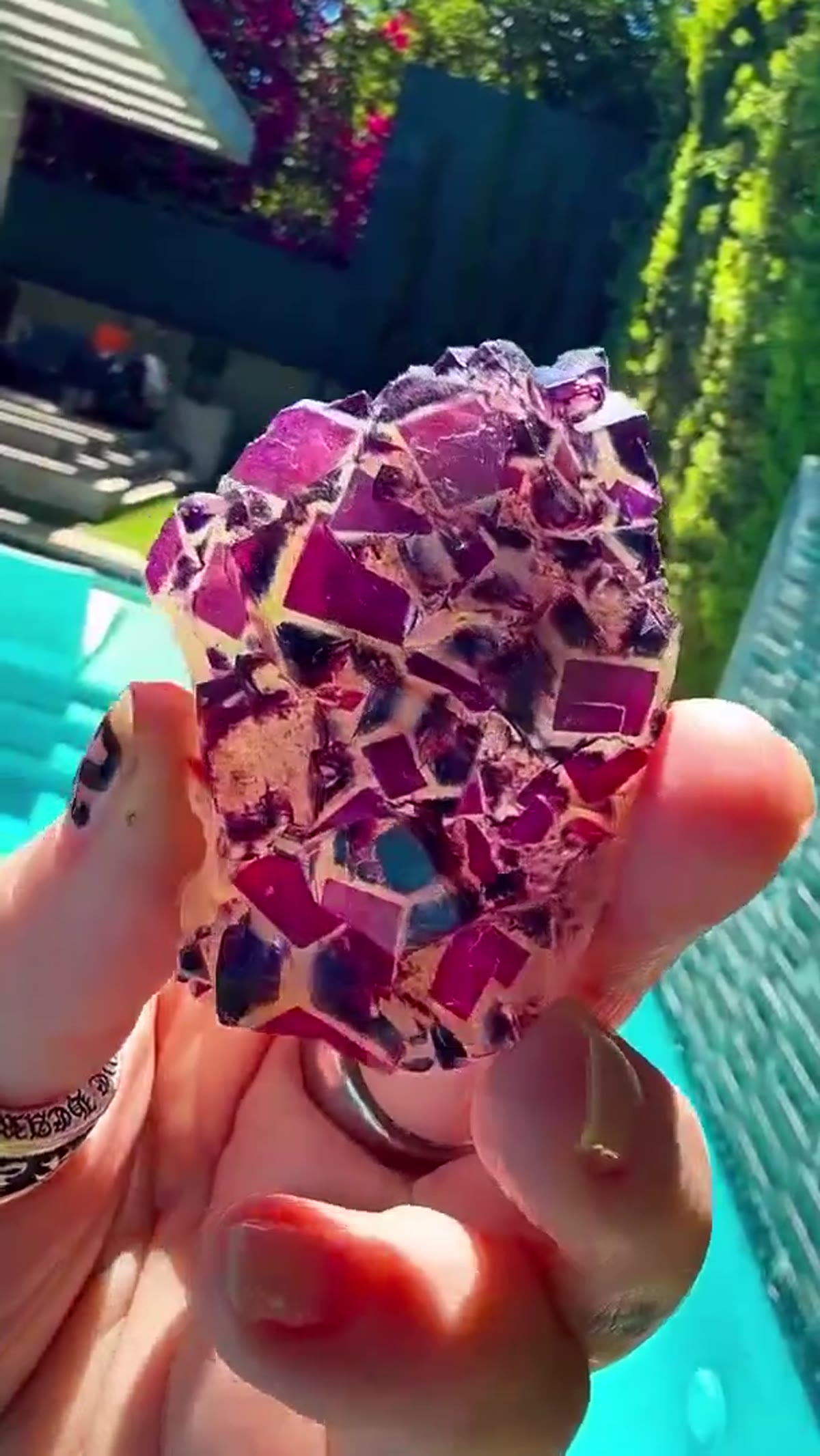 Fluorite Specimen from Namibia: Purple Geometry - view 4