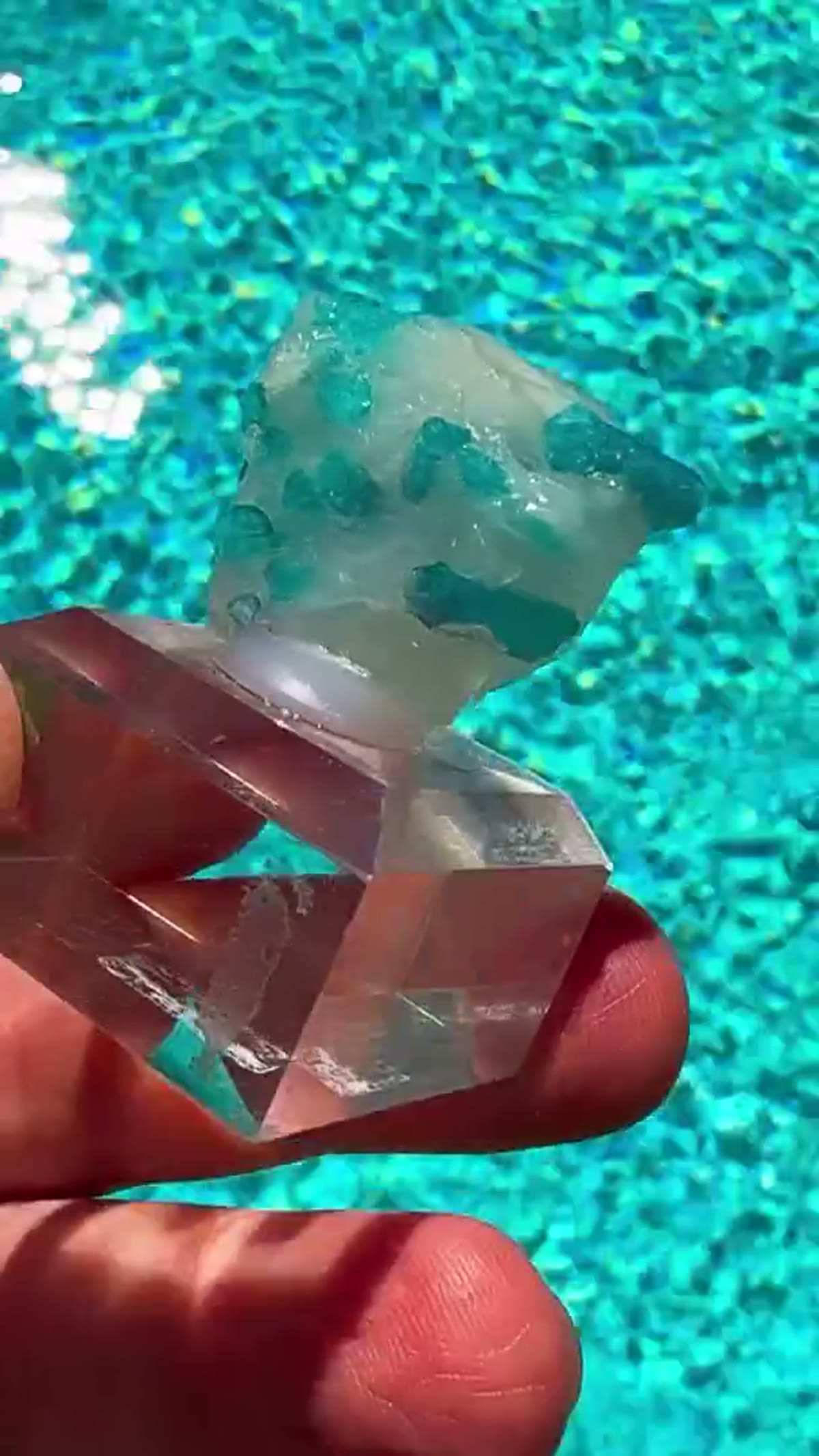 Elbaite Tourmaline Specimen from Brazil: Poolside and glowing like neon - view 4
