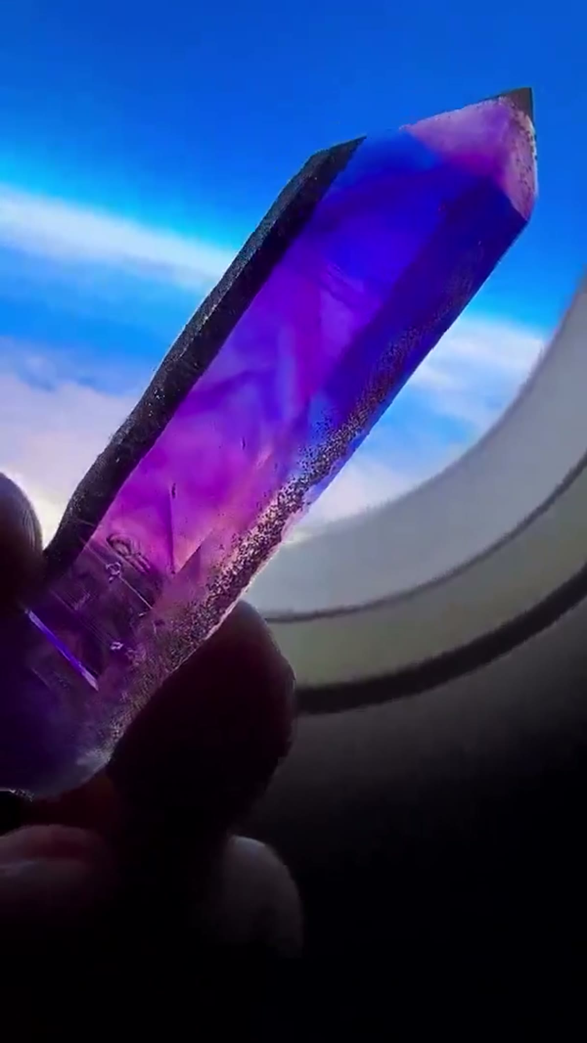 Amethyst Specimen from Goboboseb Mountains, Namibia: Above the clouds… and somehow this Buks Claim Amethyst - view 4