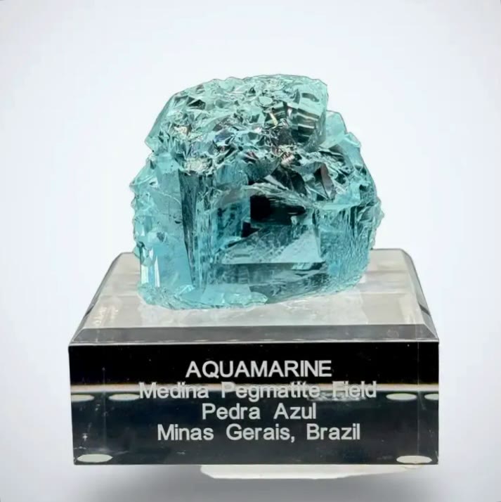 The “22” Magnificent Medina Etched Cube Aquamarine — now resting as a still…