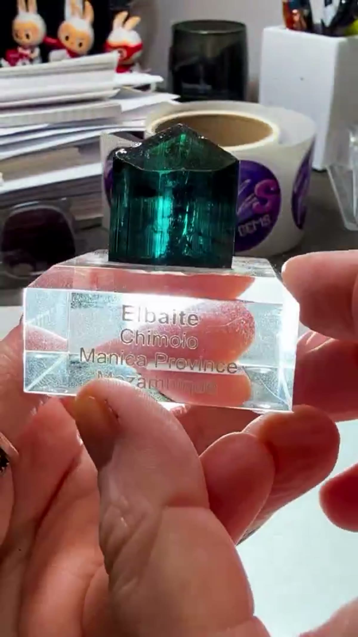 Elbaite Tourmaline Specimen: Absolute Mozambique Blue - view 4