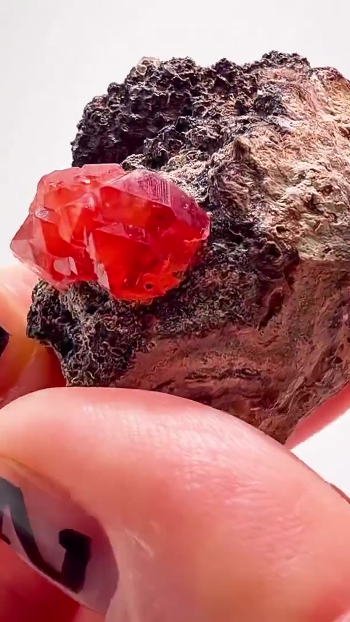 Rhodochrosite Specimen: Peruvian Cherry-Red - view 4