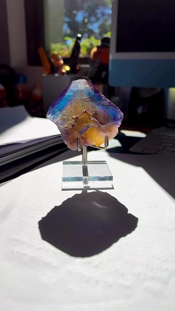 MINERVA NO. 1 FLUORITE INSANITY… BLUE, PURPLE & GOLDEN YELLOW PERFECTION!