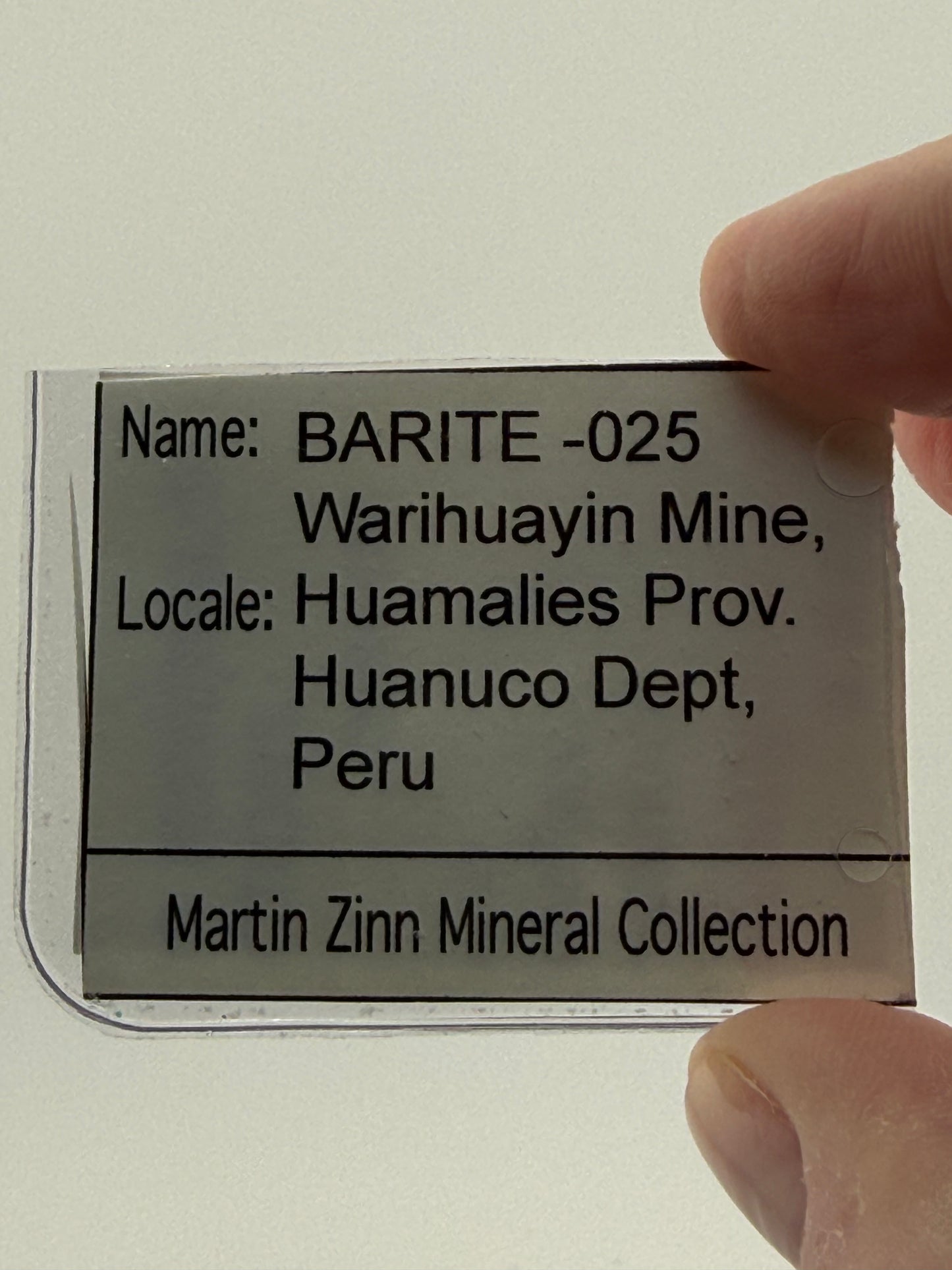 Barite on Matrix Warihuayin Mine, Peru ex. Martin Zinn