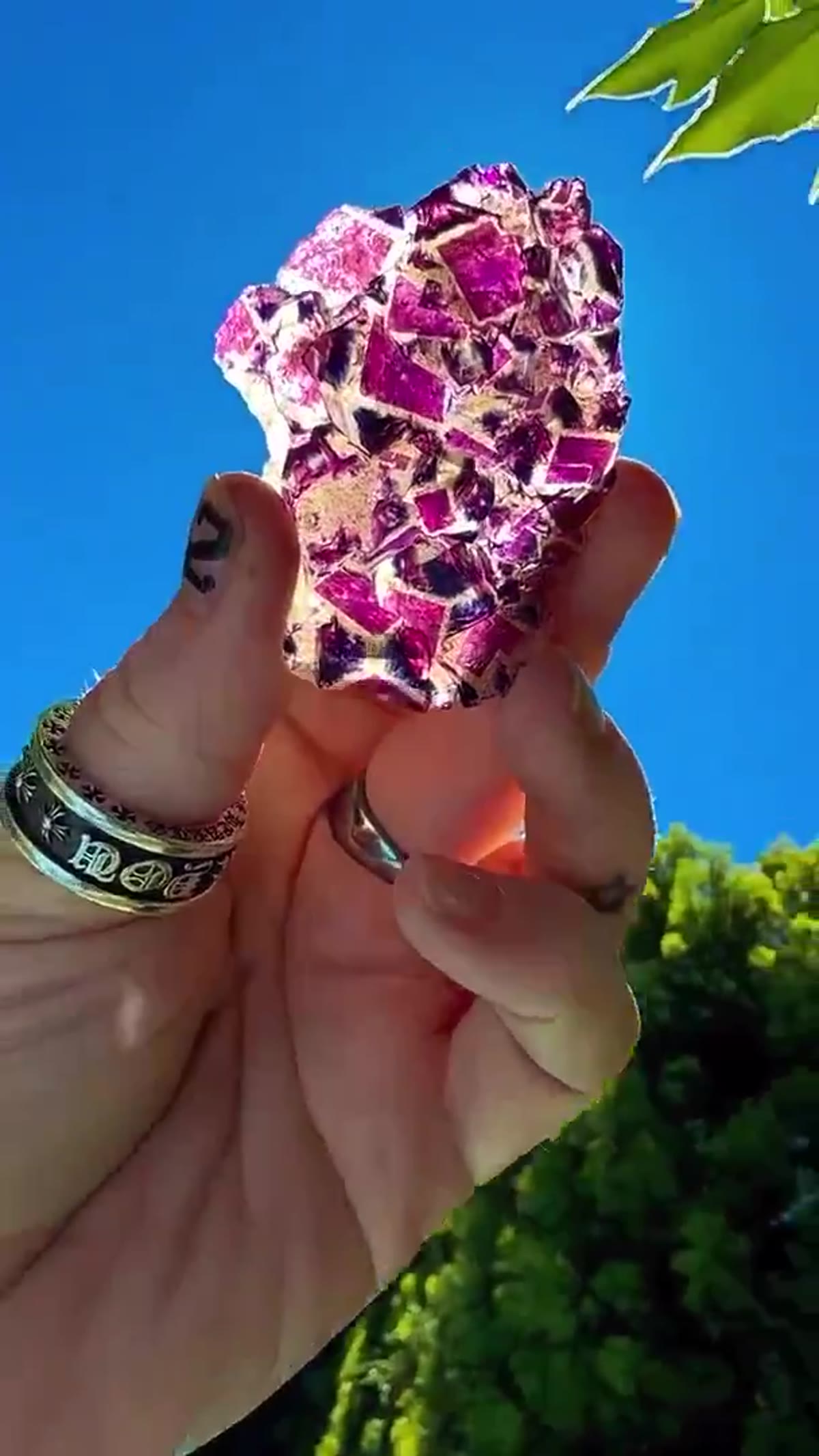 Fluorite Specimen from Namibia: Purple Geometry - view 2