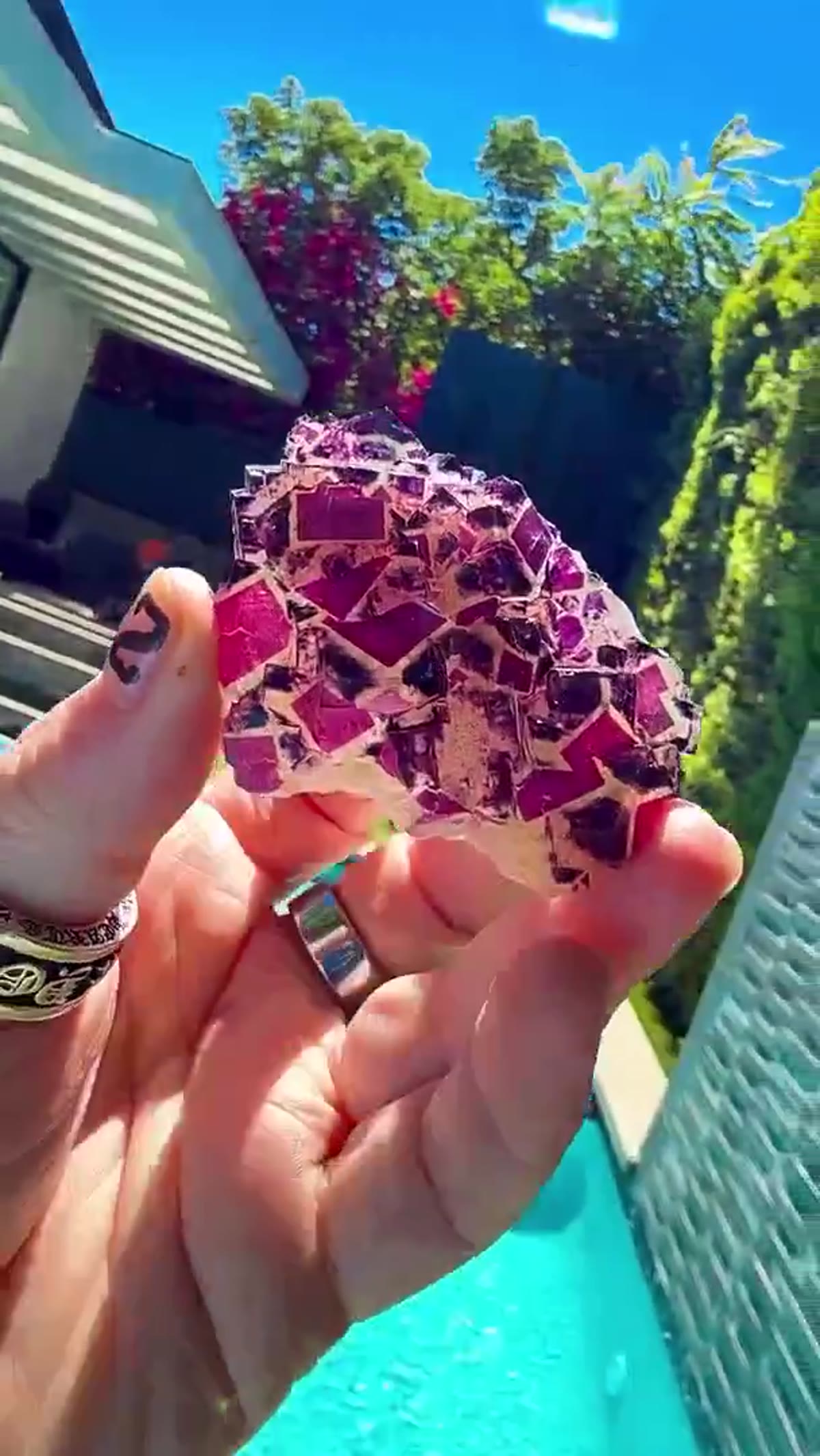 Fluorite Specimen from Namibia: Purple Geometry - view 3
