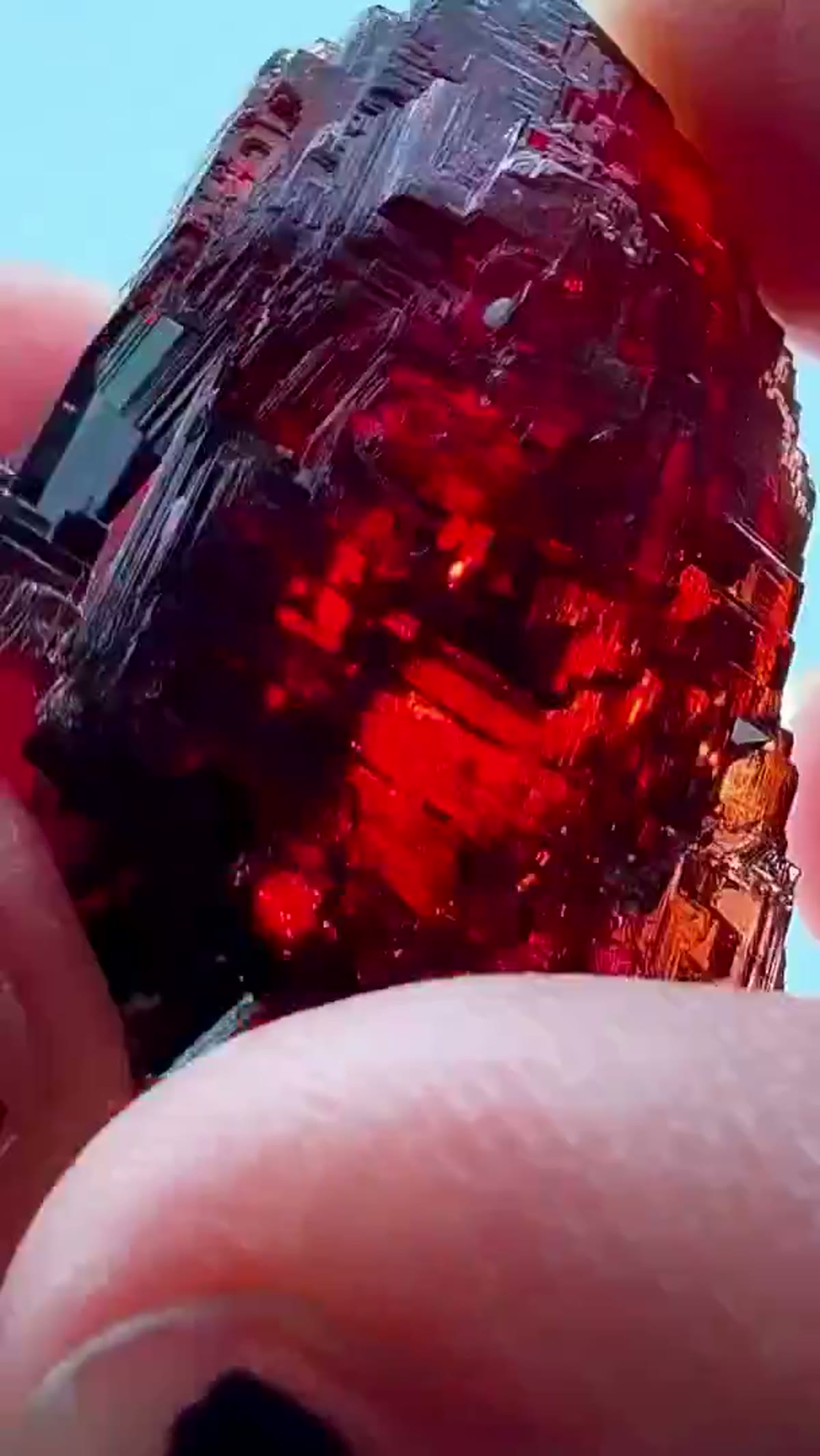 Garnet Specimen from Minas Gerais, Brazil, 12.54 g: Liquid in Garnet - view 2