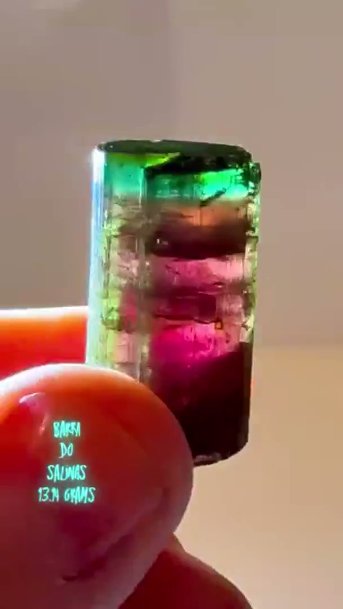 Elbaite Tourmaline Specimen from Brazil, 13.14 g - view 3