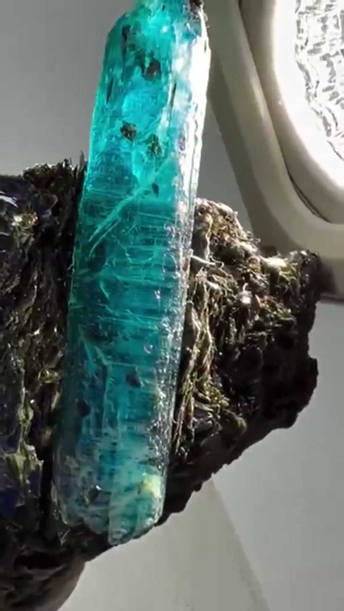 Kyanite Specimen: Ocean kyanite, a vibrant teal-colored variety of kyanite - view 4