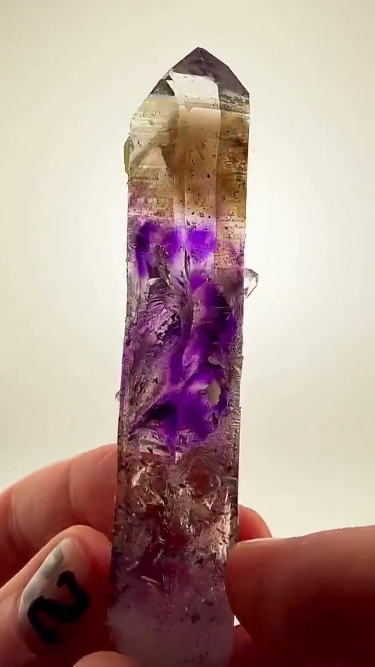 Amethyst Specimen from Goboboseb Mountains, Namibia: A skyscraper of smoky violet perfection - view 2