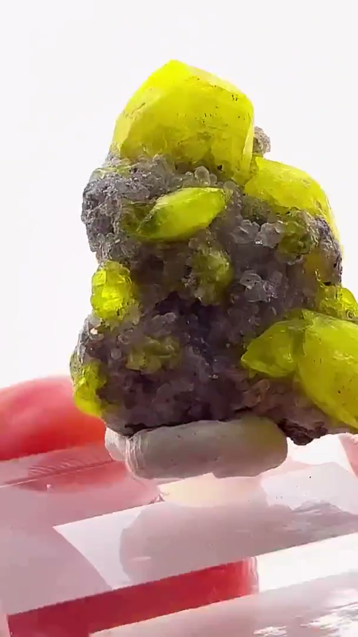 Ettringite Specimen: Sunshine trapped in crystal form - view 2