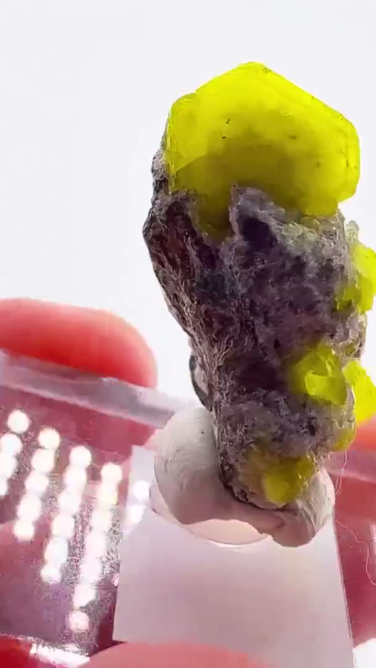 Ettringite Specimen: Sunshine trapped in crystal form - view 3