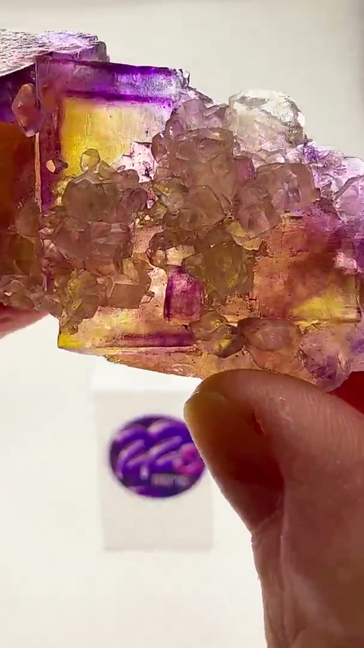 Fluorite Specimen from Minerva No. 1 Mine, Illinois: Illinois color magic at its finest - view 2