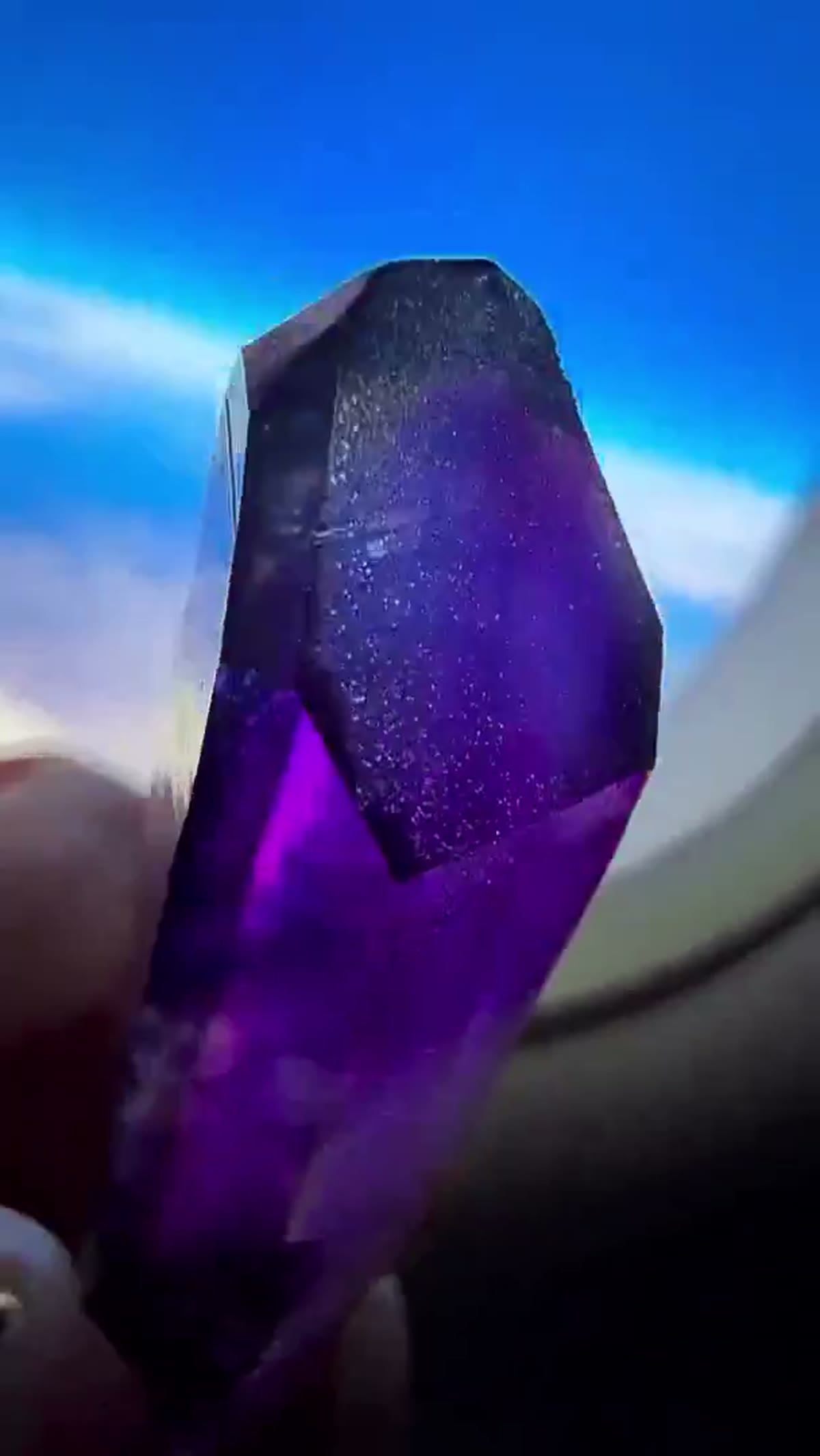 Amethyst Specimen from Goboboseb Mountains, Namibia: Above the clouds… and somehow this Buks Claim Amethyst - view 3