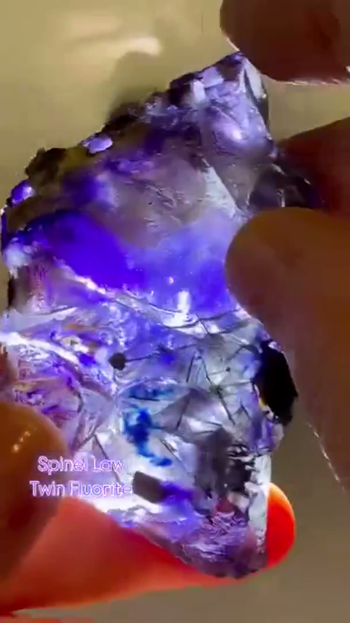Fluorite Specimen from Erongo Mountains, Namibia: Spinel Law Twin Fluorite from Erongo, Namibia - view 3