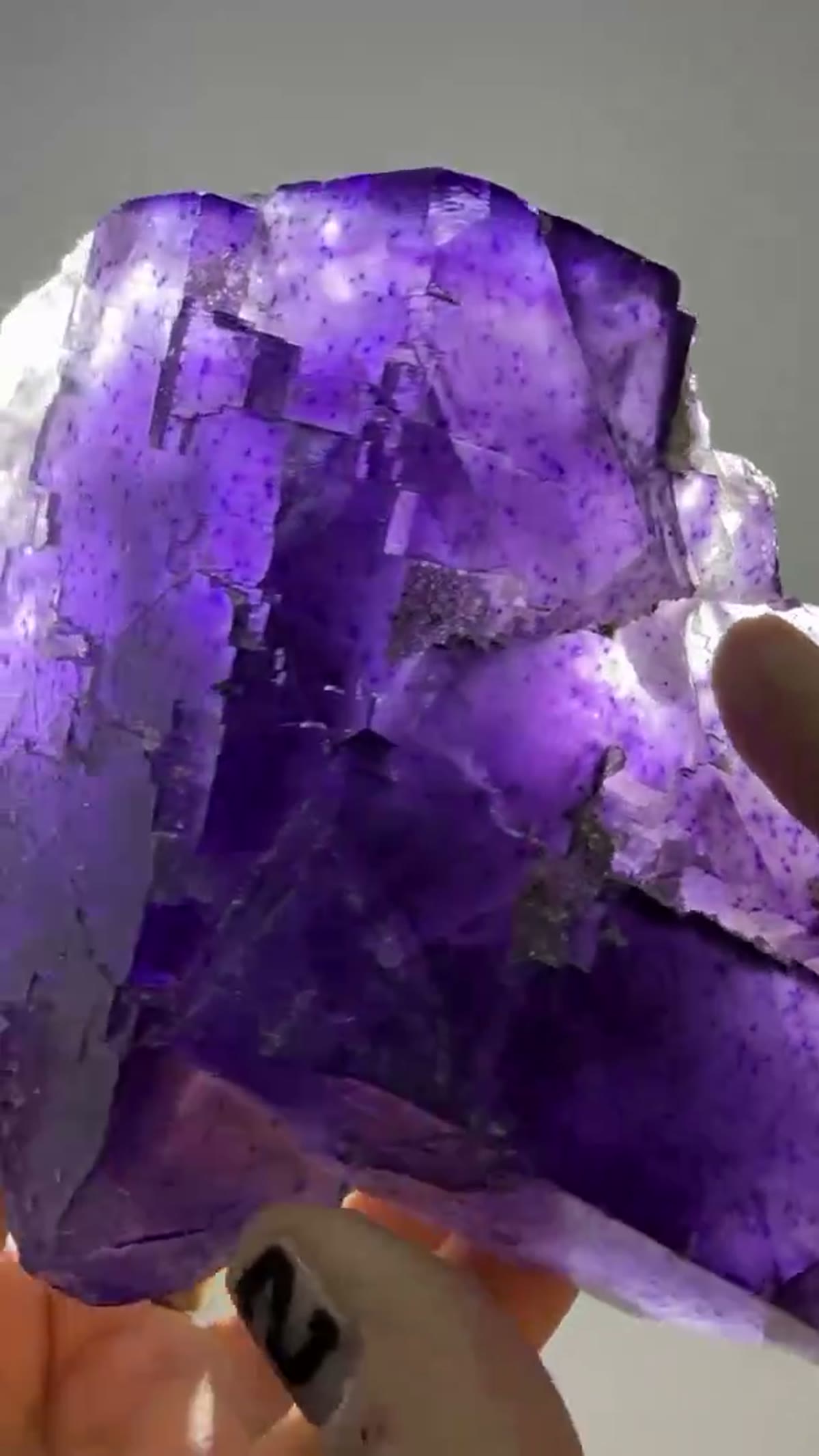 Fluorite Specimen from Hardin County, Illinois, 540 g: One fluorite. Three moods - view 2