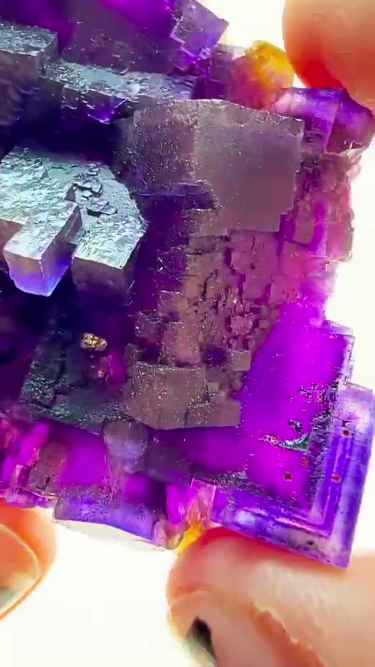 Fluorite Specimen from Minerva No. 1 Mine, Illinois: Rosiclare-level royalty - view 2