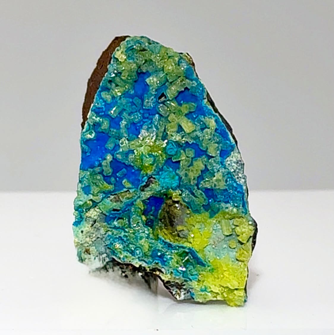 Electric blue and neon yellow straight out of a mineral collector’s dream