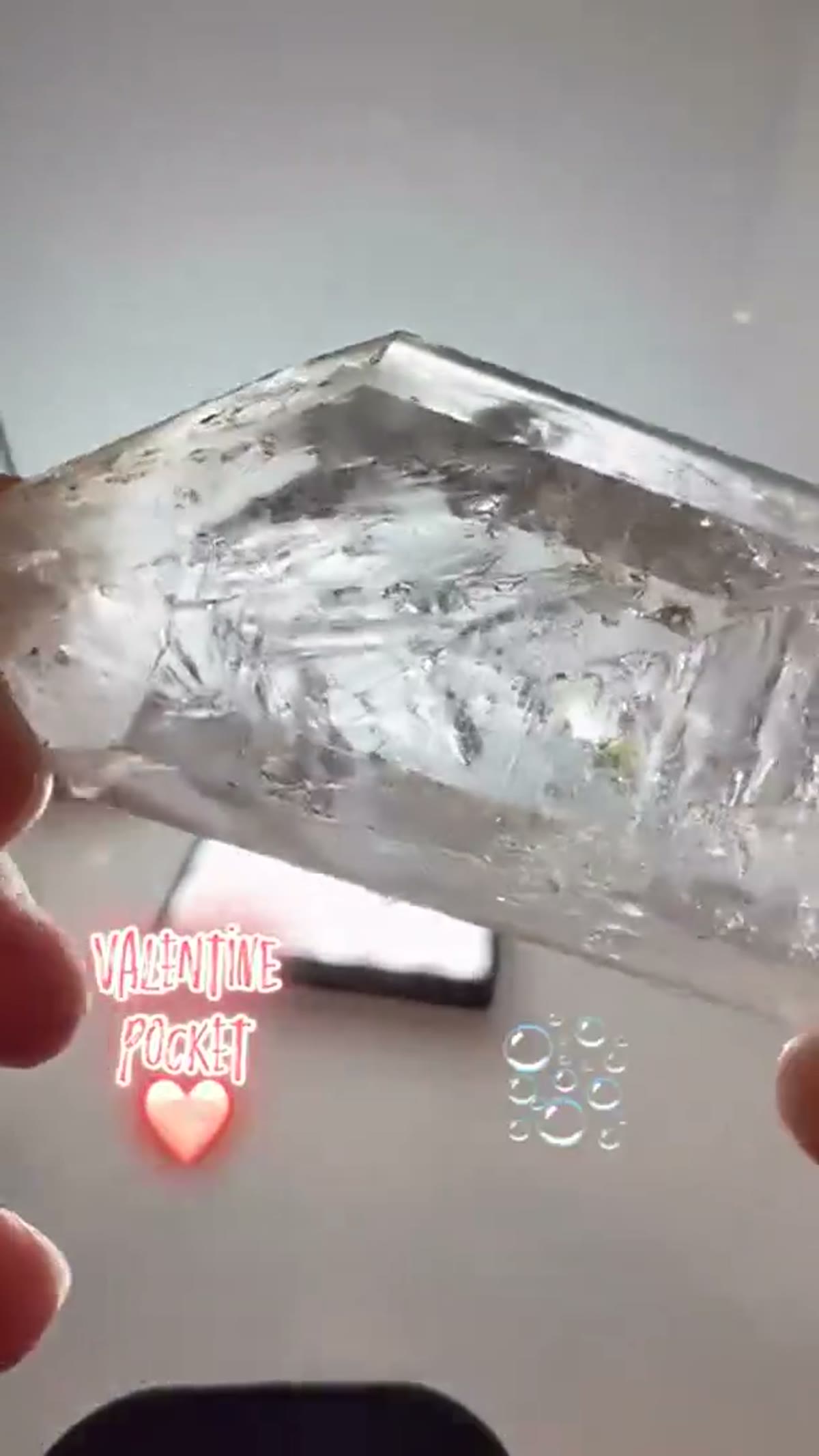 Quartz Specimen from Namibia: Valentine Pocket w Large Enhydro Namibia (available) - view 2