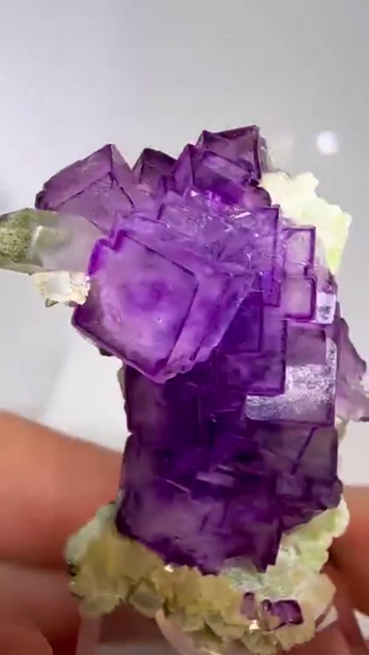 Fluorite Specimen from China: Hunan Yaogangxian Purple Stepped Fluorite - view 2