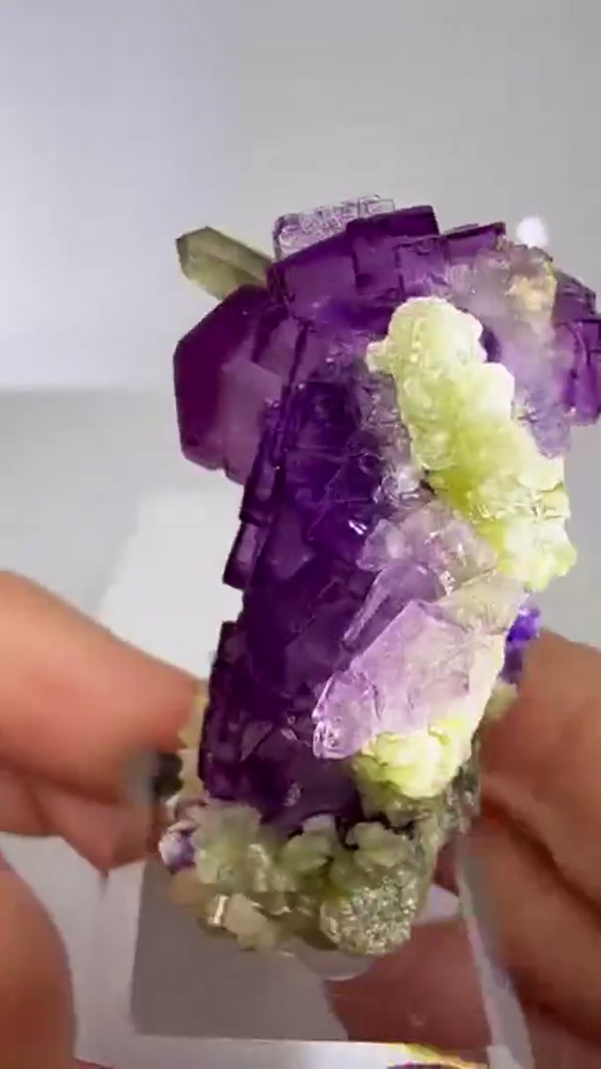 Fluorite Specimen from China: Hunan Yaogangxian Purple Stepped Fluorite - view 3