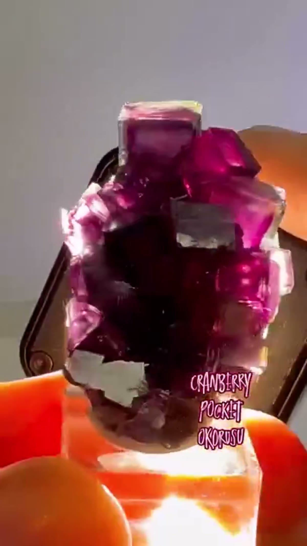 Fluorite Specimen from Namibia: Cranberry Pocket Okorusu Fluorite - view 4
