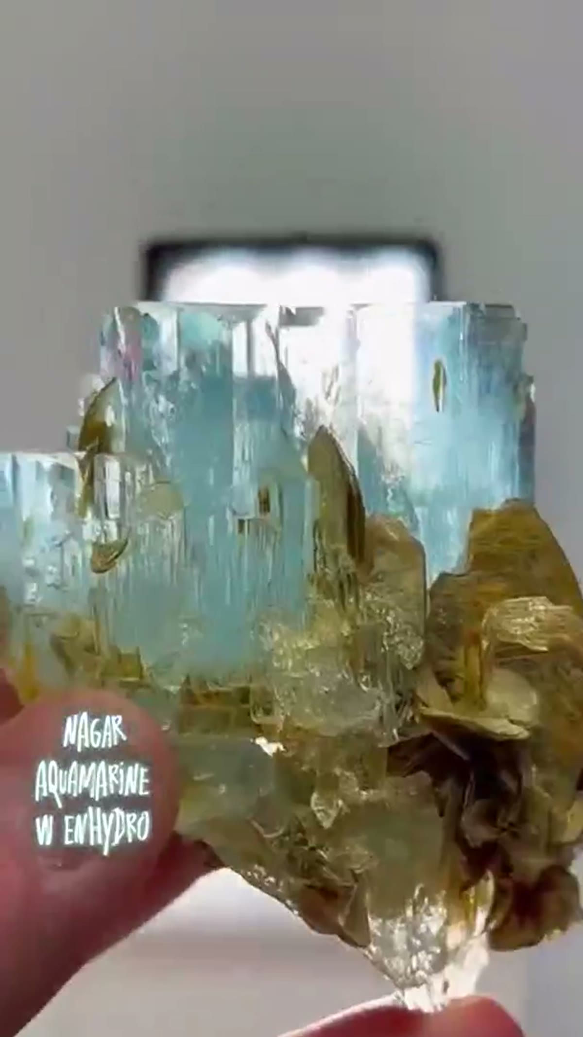 Aquamarine Specimen from Shigar Valley, Pakistan: New Enhydro Nagar Aquamarine - view 2
