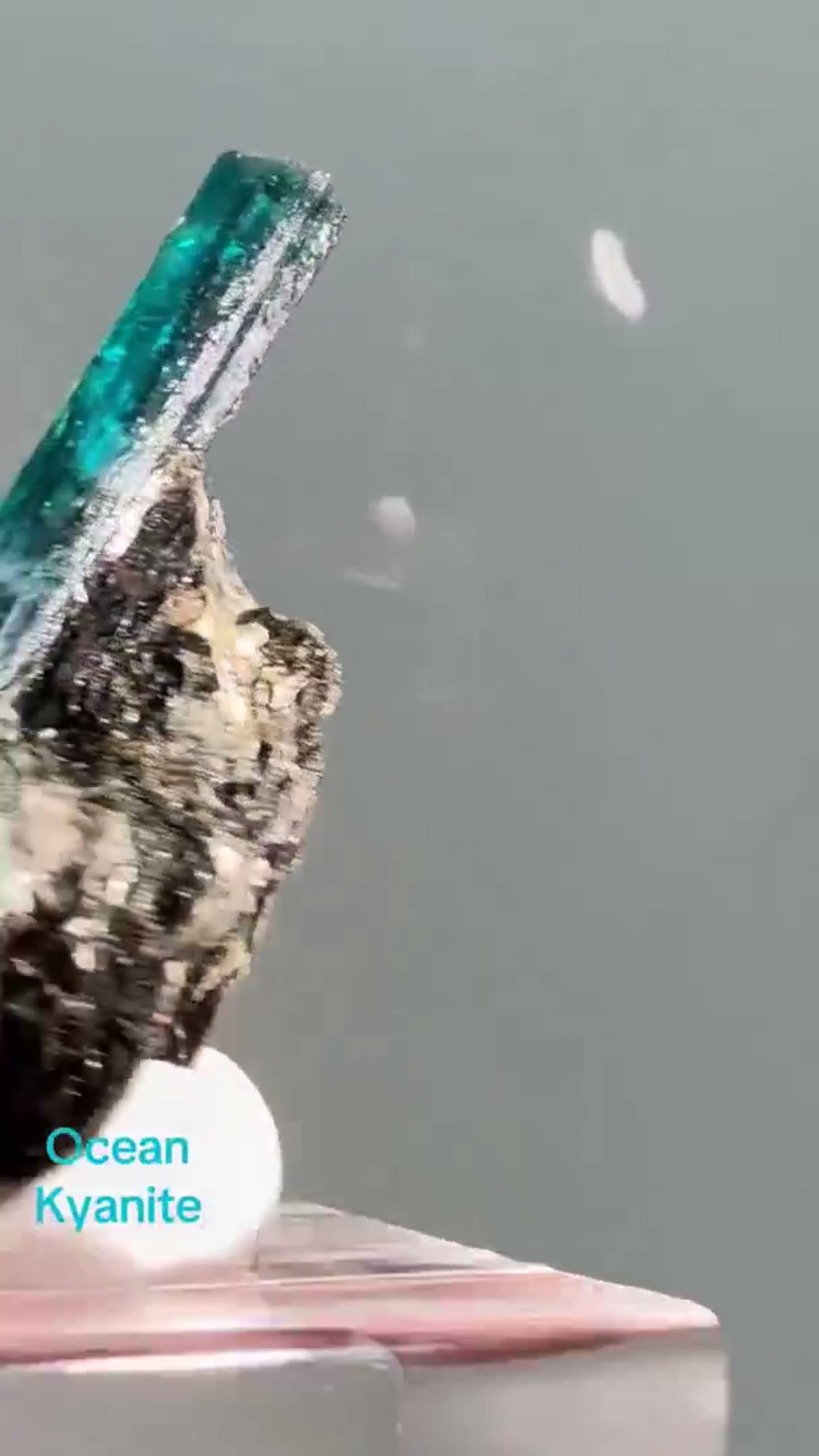Mineral Specimen: Ocean kyanite, a vibrant teal-colored variety of kyanite - view 4
