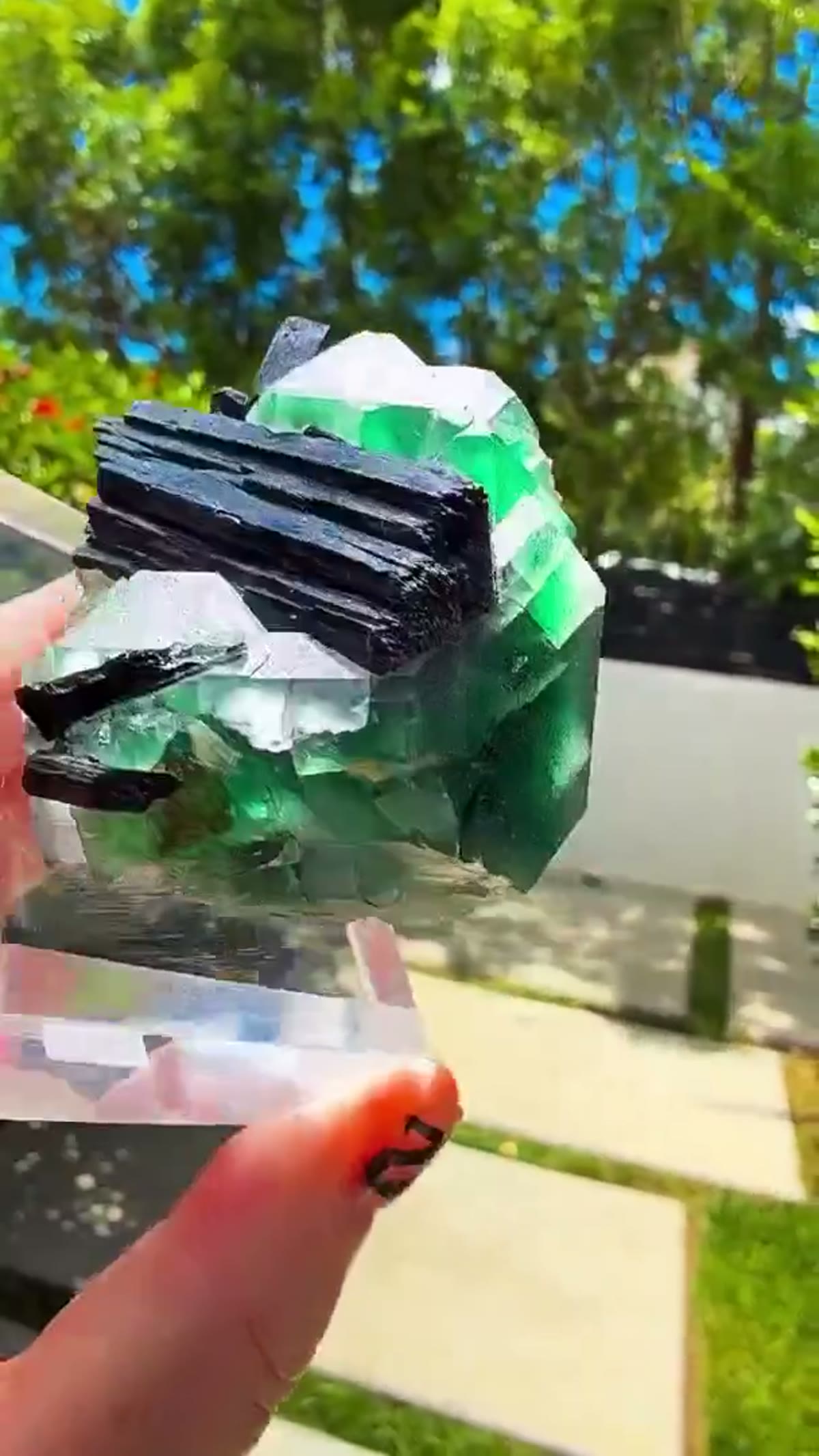Fluorite Specimen from Erongo Mountains, Namibia: Erongo elegance with a dark twist - view 3