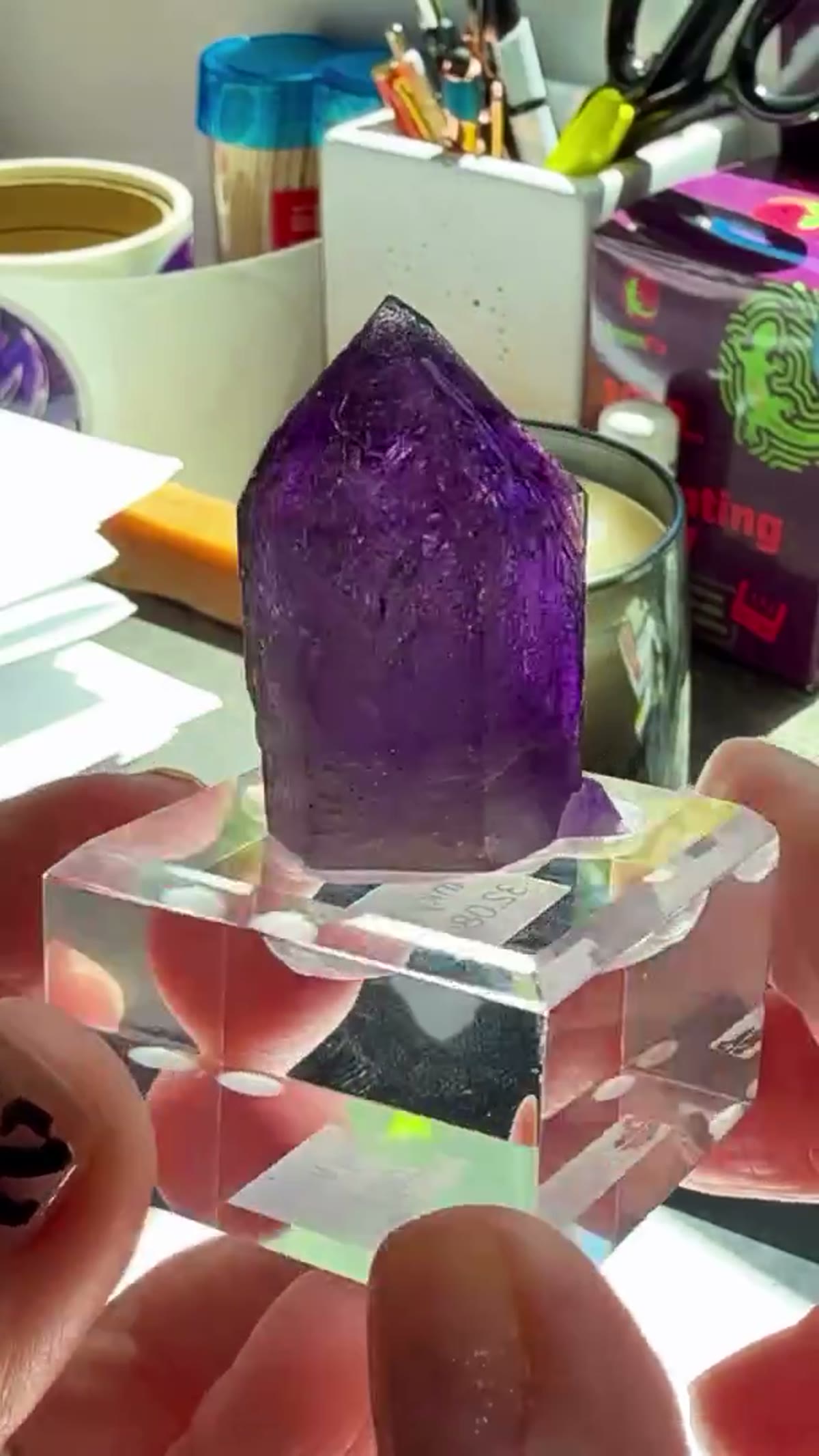 Amethyst Specimen from Pinky Mine, Namibia: Pinky Mine Power… Sunlight Unlocked - view 2