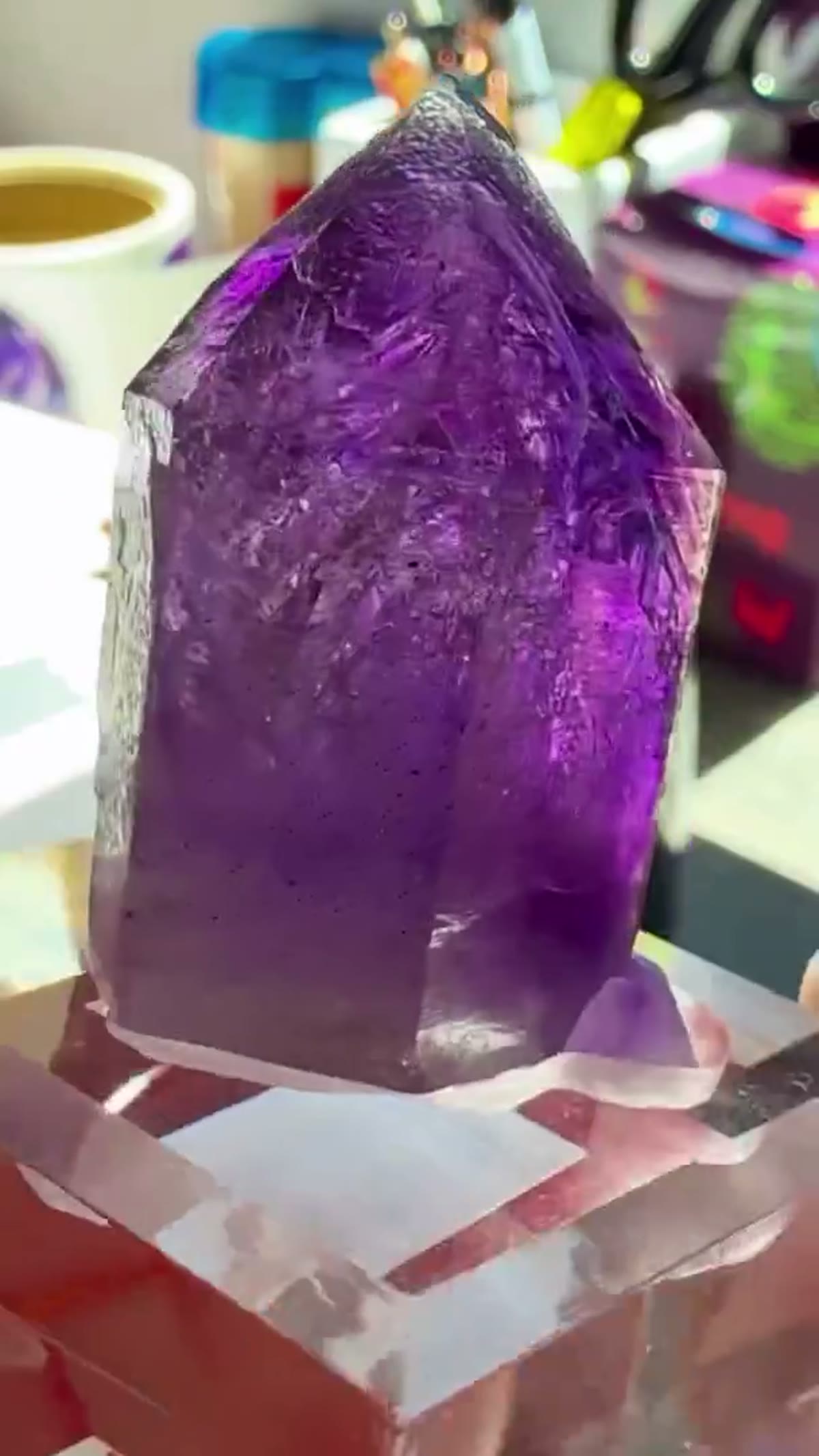 Amethyst Specimen from Pinky Mine, Namibia: Pinky Mine Power… Sunlight Unlocked - view 3