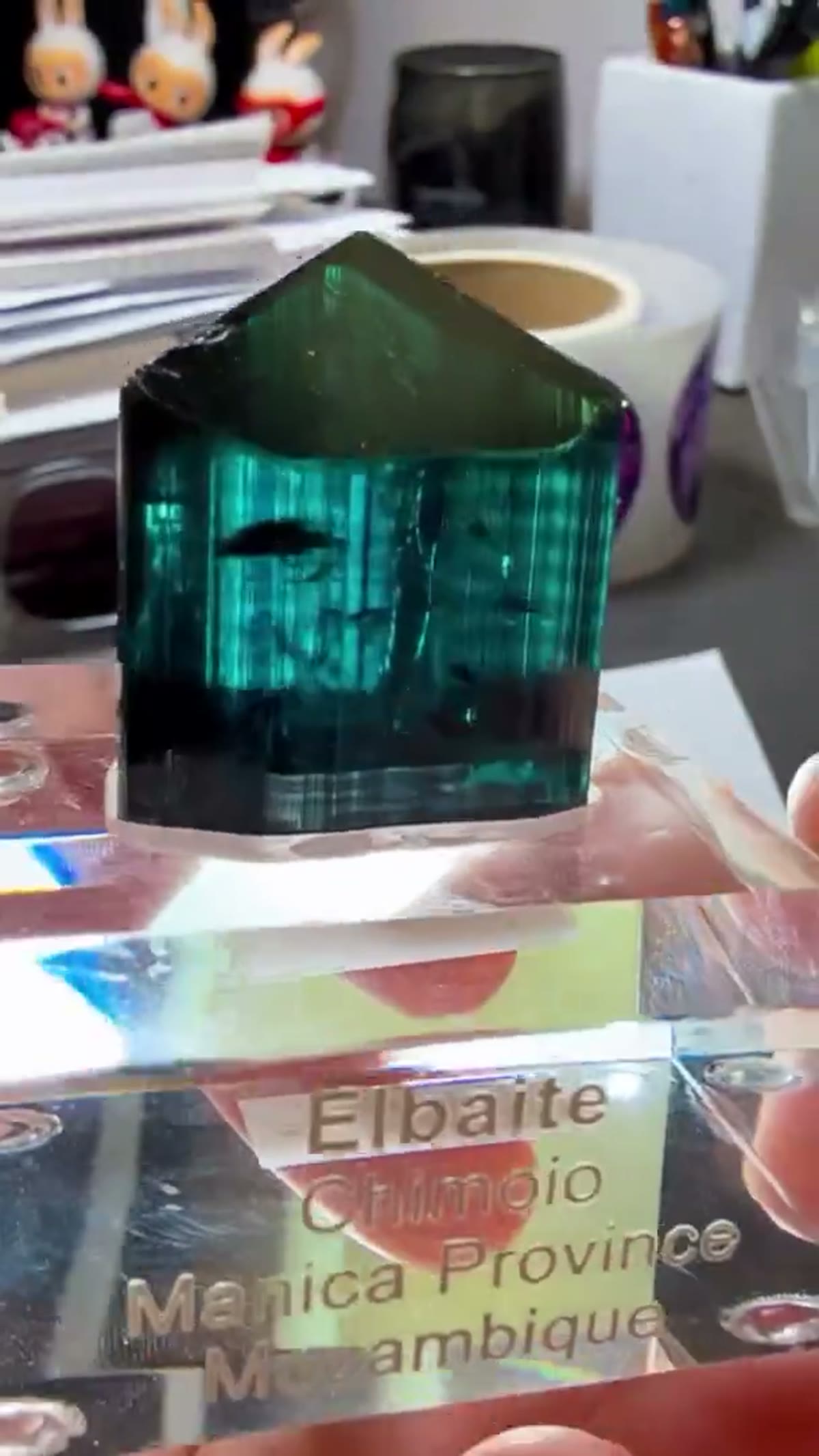 Elbaite Tourmaline Specimen: Absolute Mozambique Blue - view 2