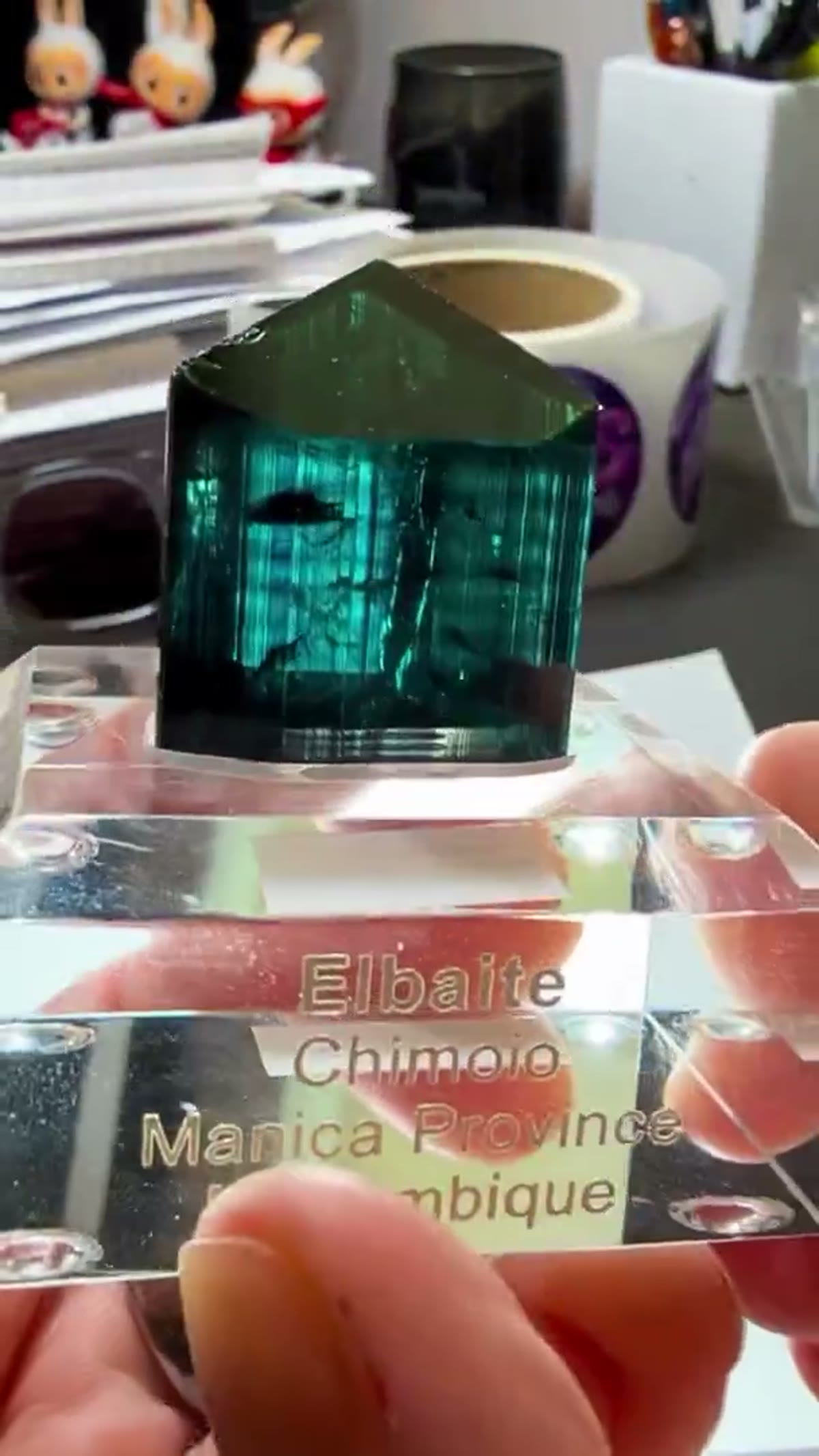 Elbaite Tourmaline Specimen: Absolute Mozambique Blue - view 3