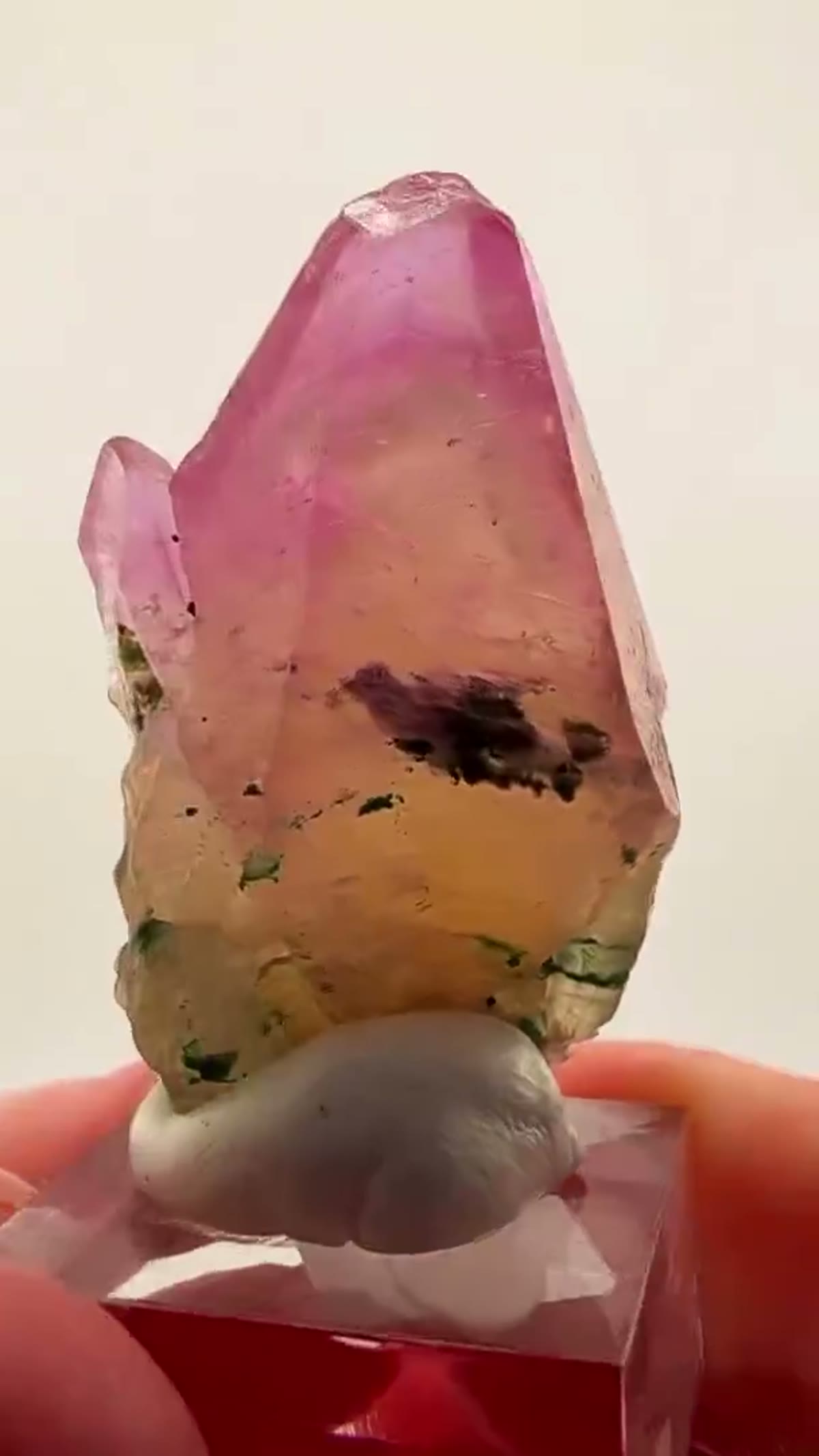 Calcite Specimen: Soft pastel with a wild natural story inside - view 2