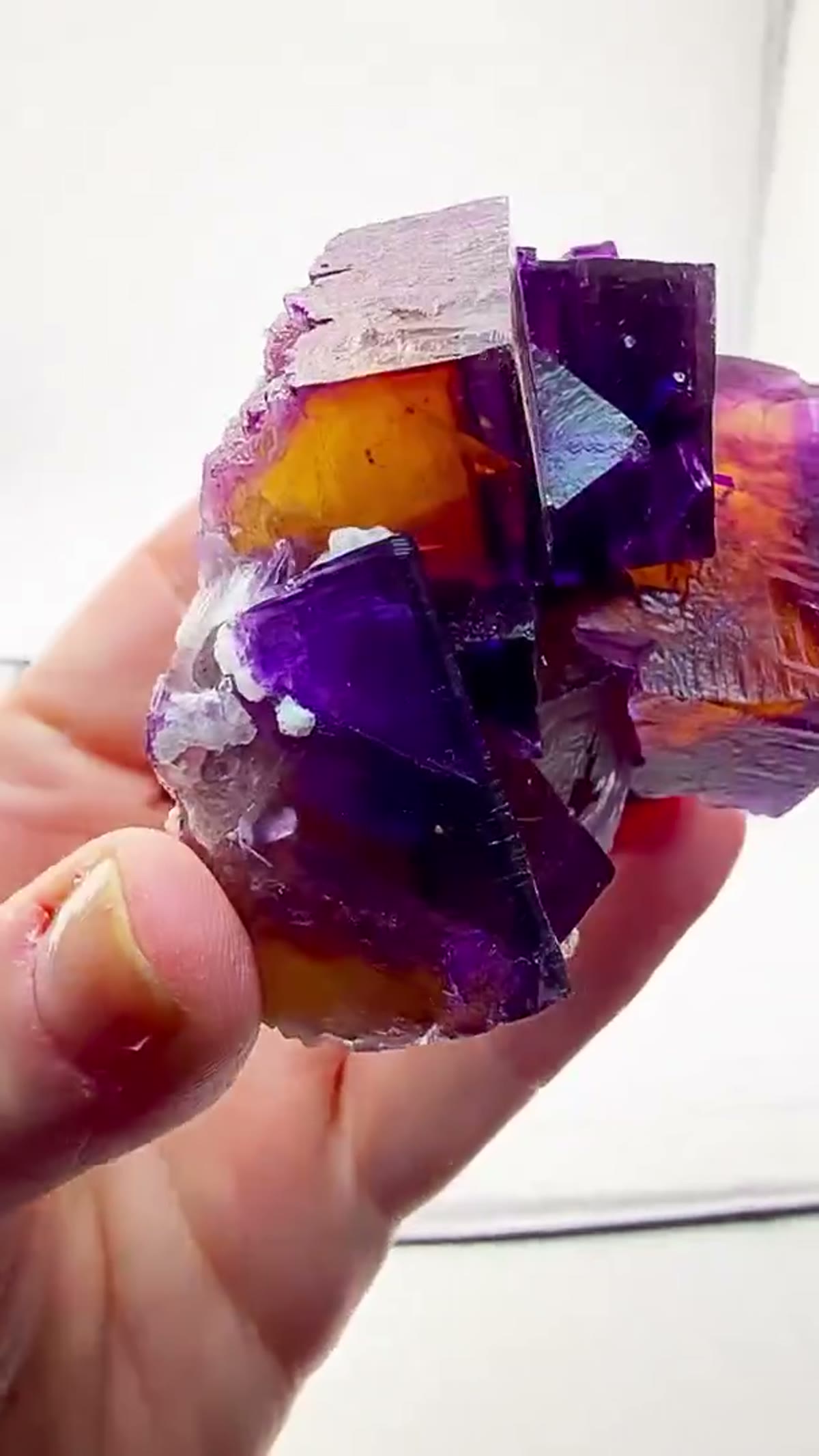 Fluorite Specimen from Minerva No. 1 Mine, Illinois: Illinois Tri-Color Insanity - view 2