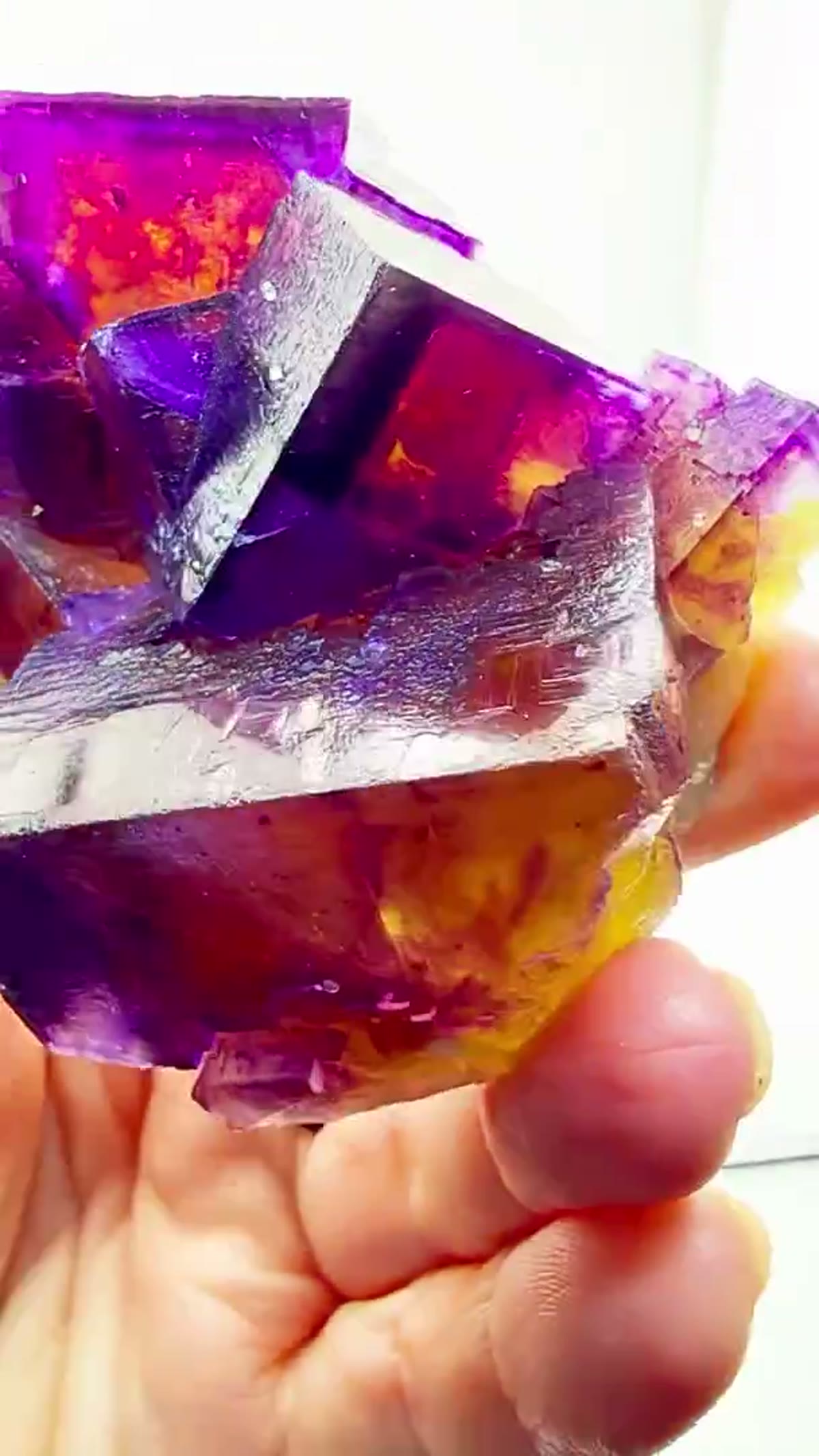 Fluorite Specimen from Minerva No. 1 Mine, Illinois: Illinois Tri-Color Insanity - view 4