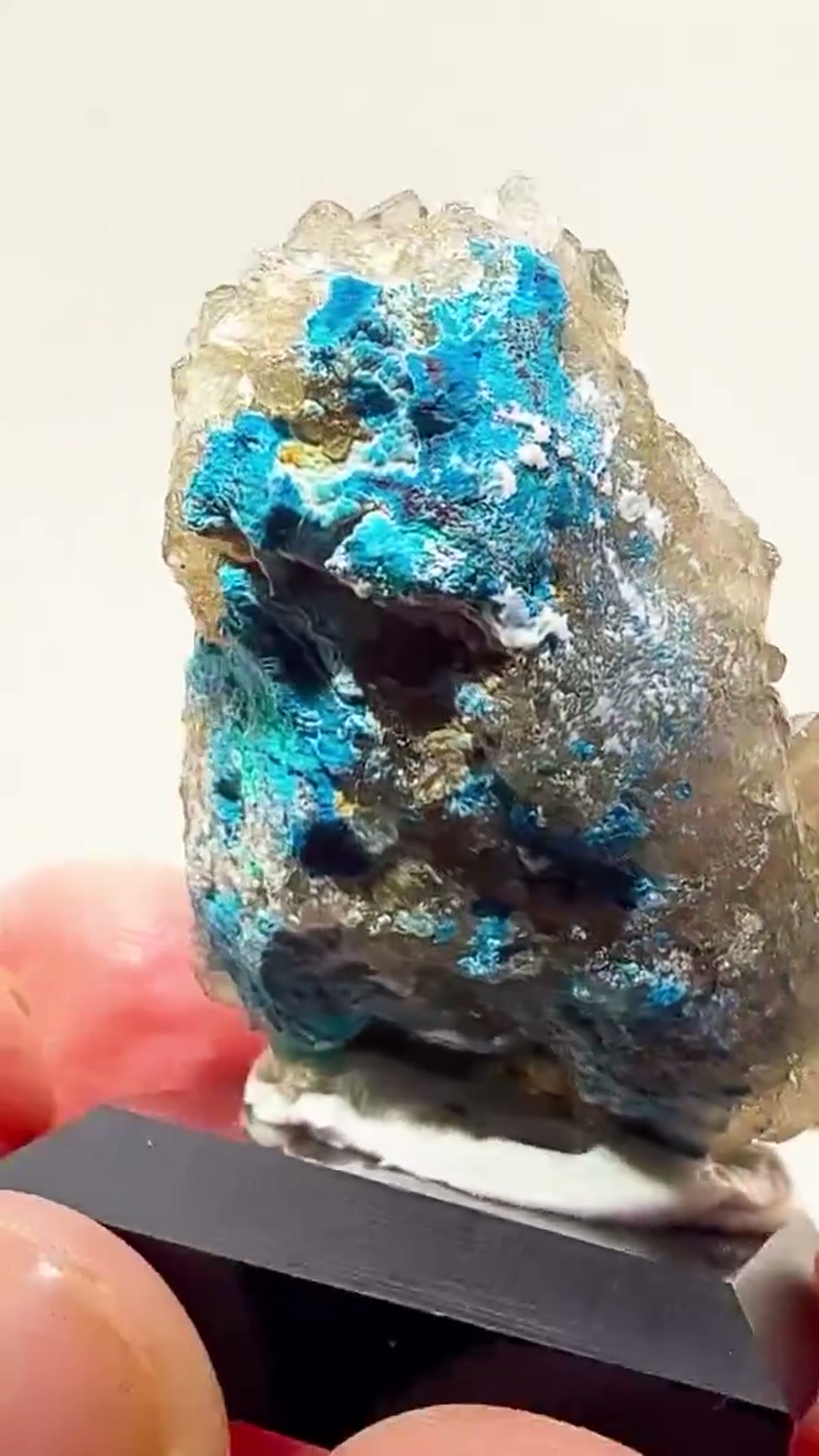 Dioptase Specimen: Dioptase on Calcite — Congo Color! - view 4