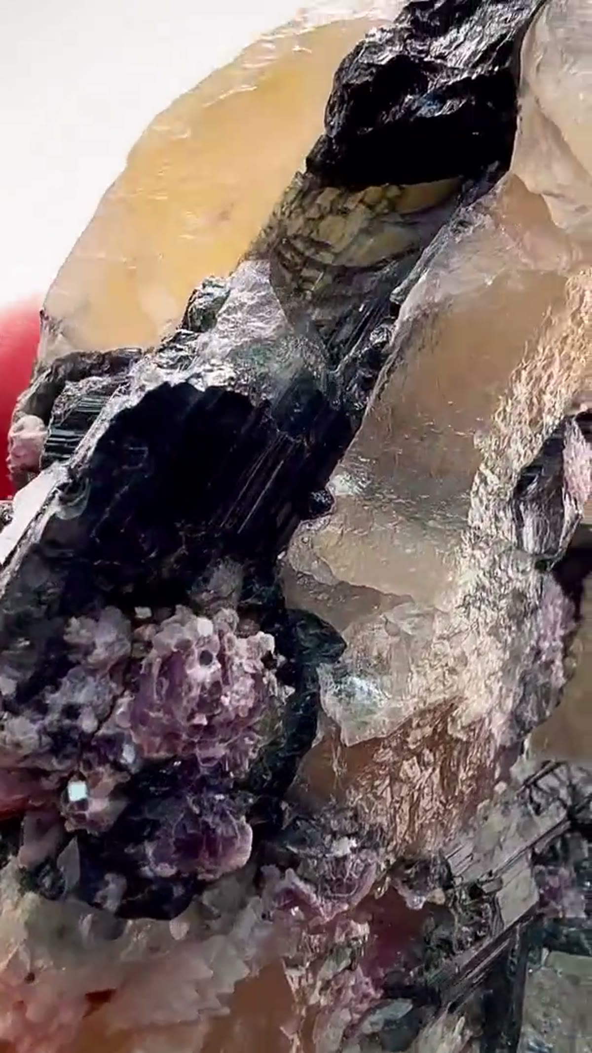 Elbaite Tourmaline Specimen from Brazil: Smoky Citrine Quartz Loaded with Tourmaline - view 3