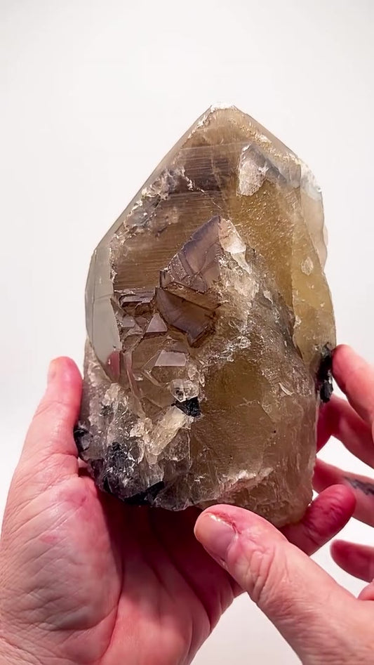 SMOKY CITRINE QUARTZ LOADED WITH TOURMALINE