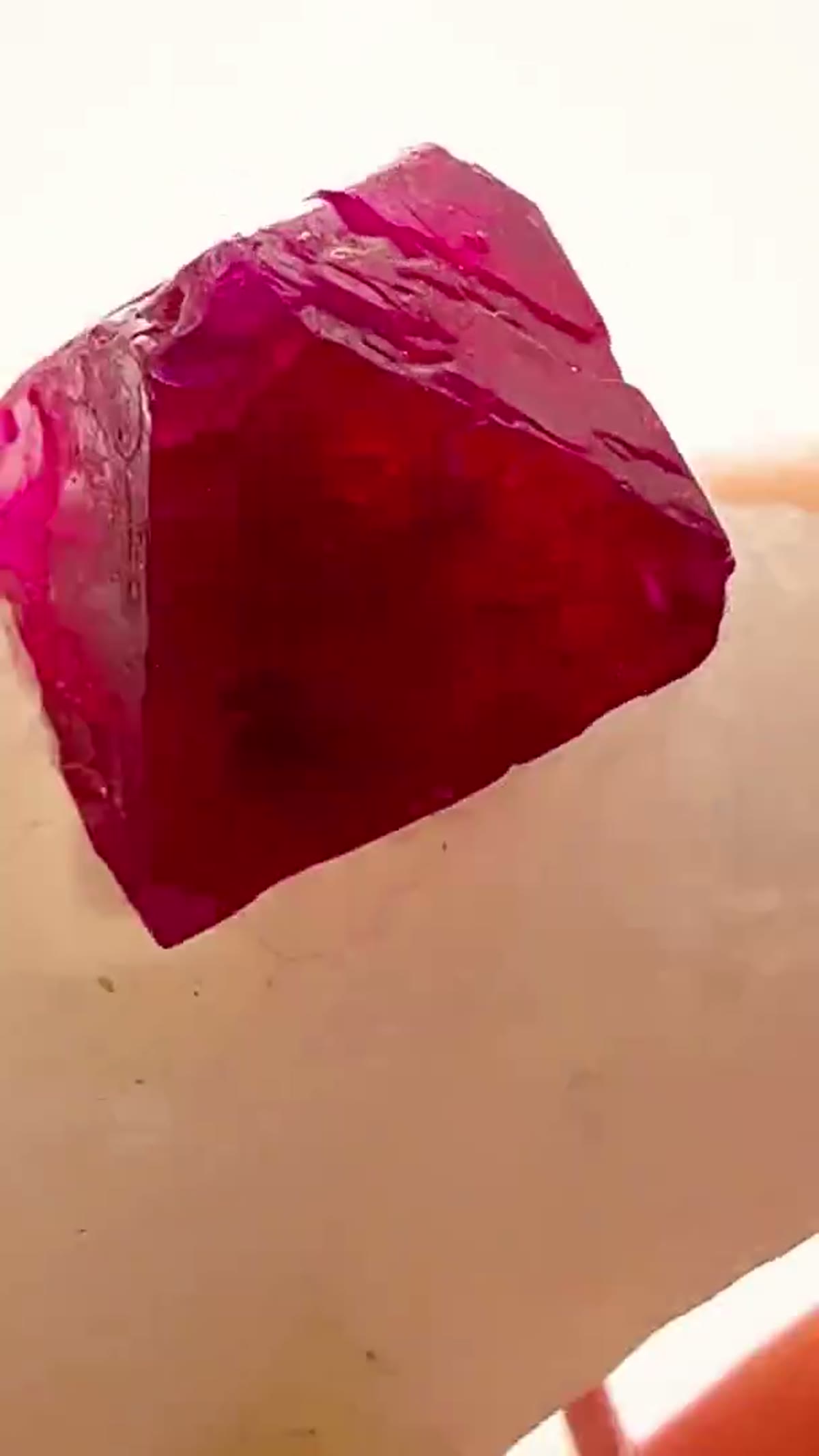 Spinel Specimen: Red Spinel on Marble — Burma - view 3