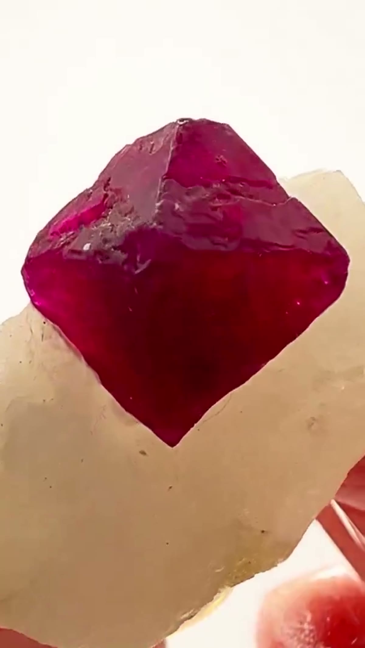 Spinel Specimen: Red Spinel on Marble — Burma - view 4