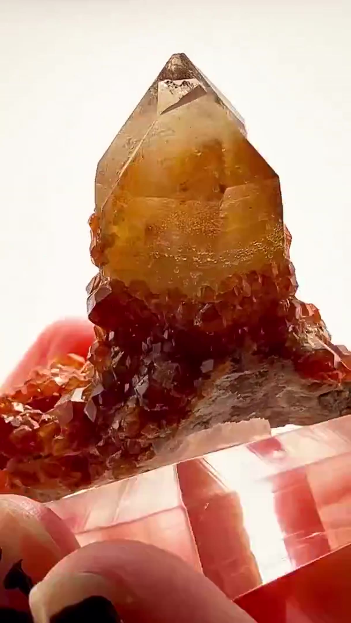 Smoky Quartz Specimen from China: Tongbei — Spessartine on Smoky Quartz - view 2