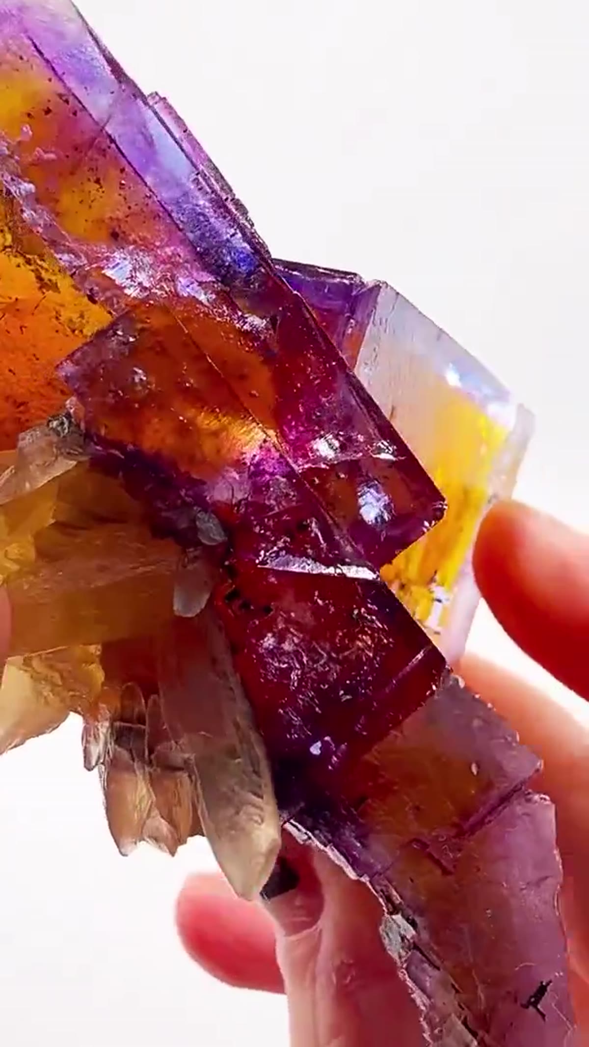 Fluorite Specimen from Minerva No. 1 Mine, Illinois: Tri-Color Minerva Madness - view 3