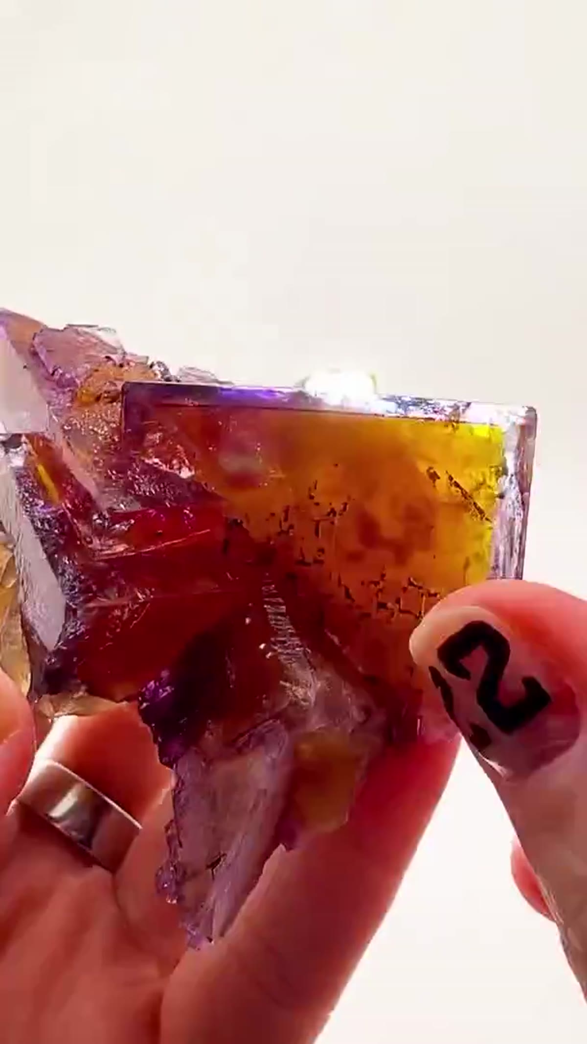 Fluorite Specimen from Minerva No. 1 Mine, Illinois: Tri-Color Minerva Madness - view 4