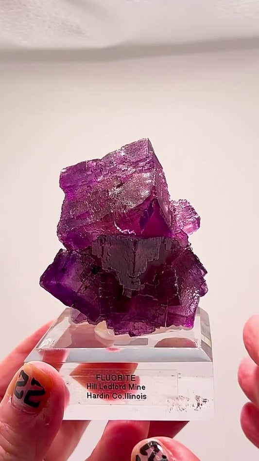 RASPBERRY ILLINOIS FLUORITE ZONING ON ANOTHER LEVEL FROM HILL LEDFORD MINE