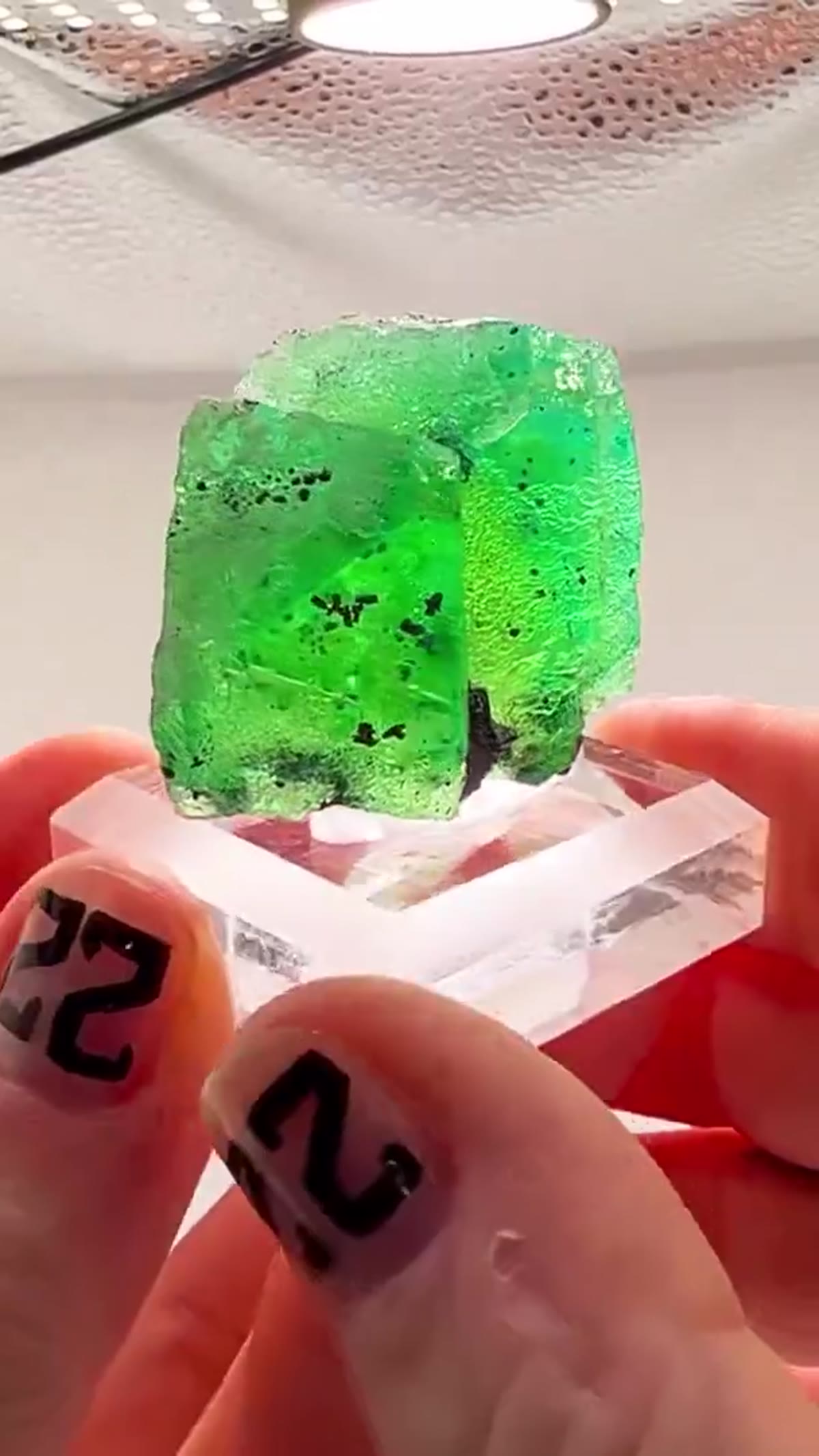 Fluorite Specimen: Electric Green Peruvian - view 2