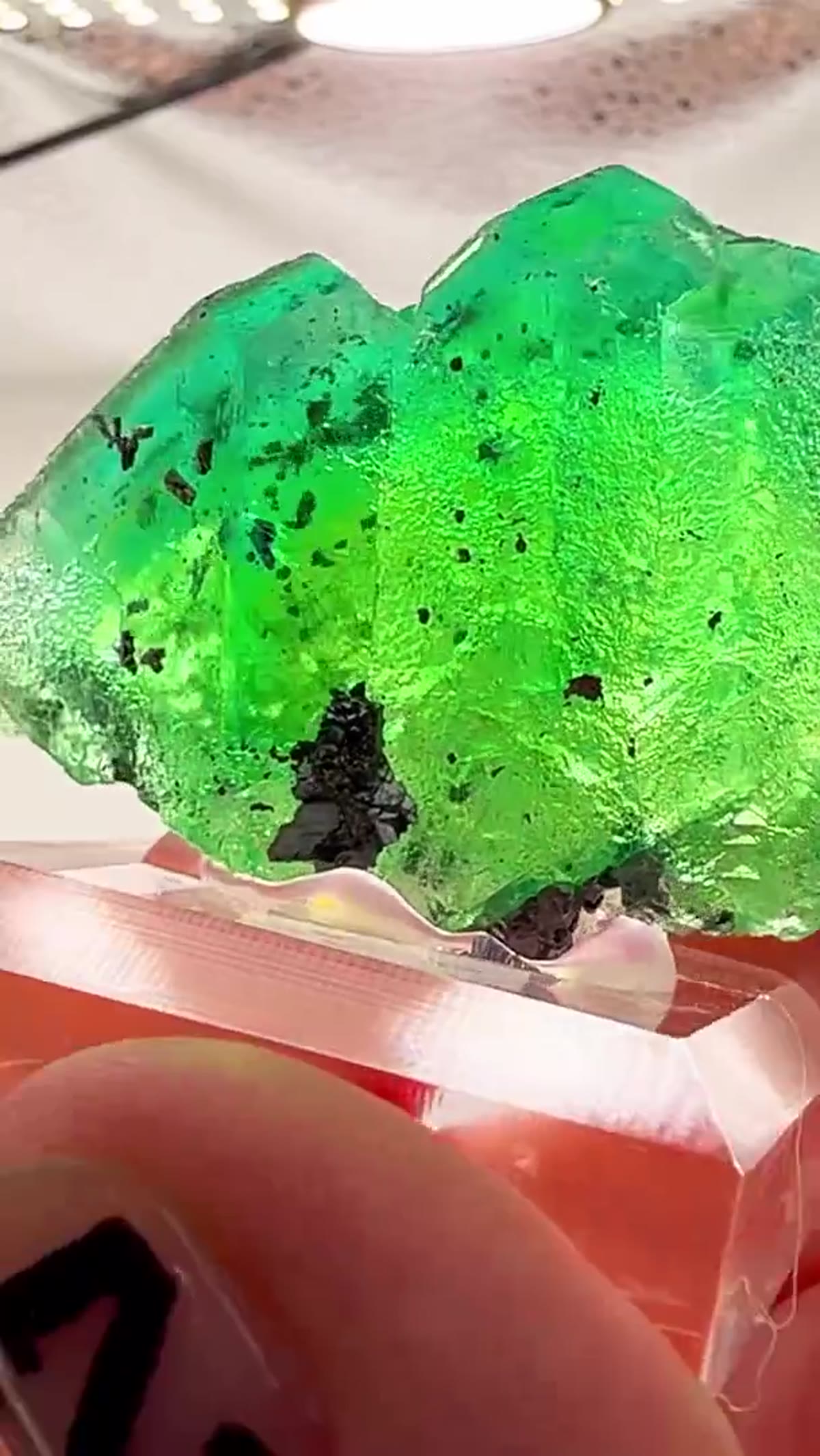 Fluorite Specimen: Electric Green Peruvian - view 3