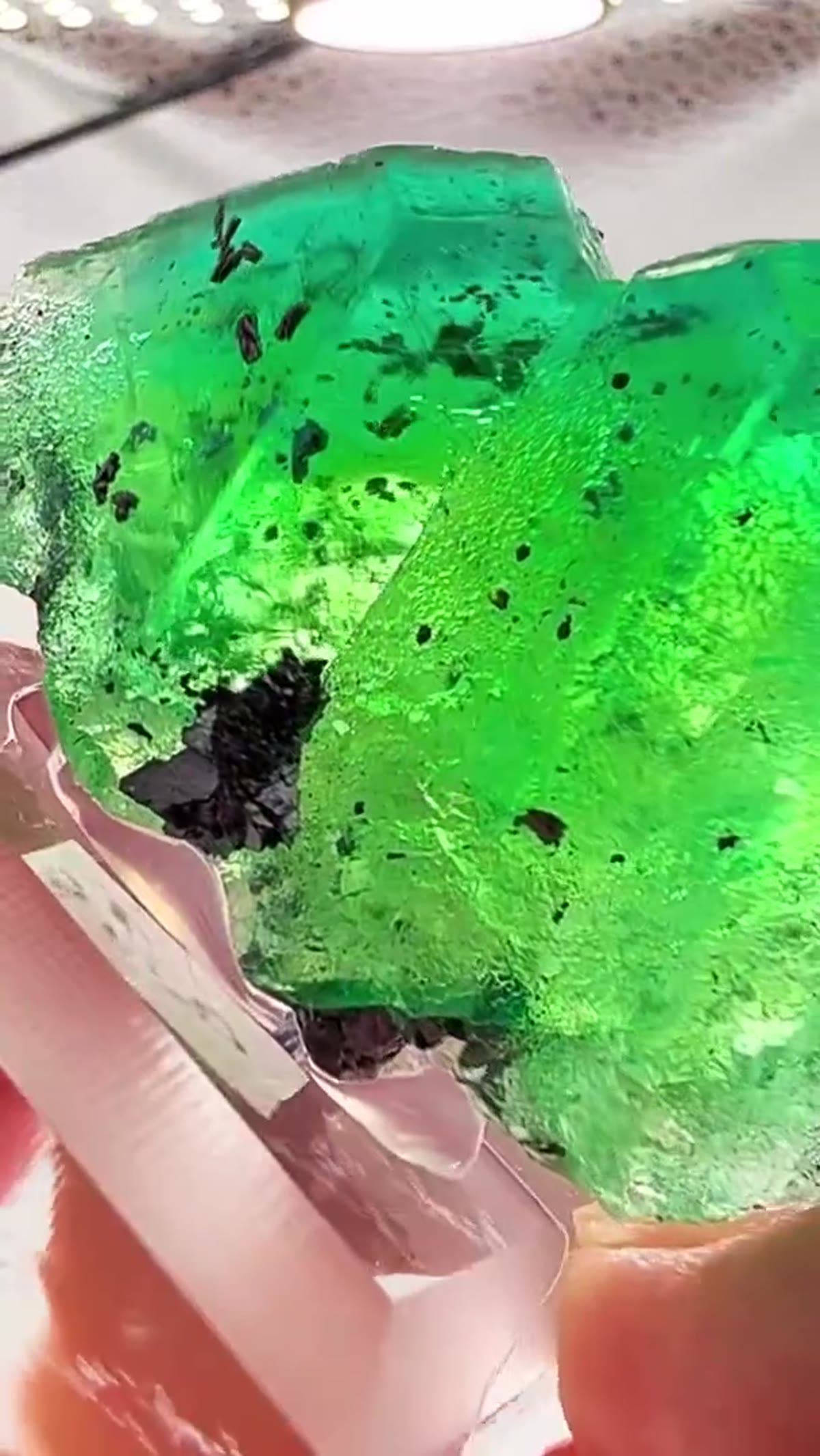 Fluorite Specimen: Electric Green Peruvian - view 4