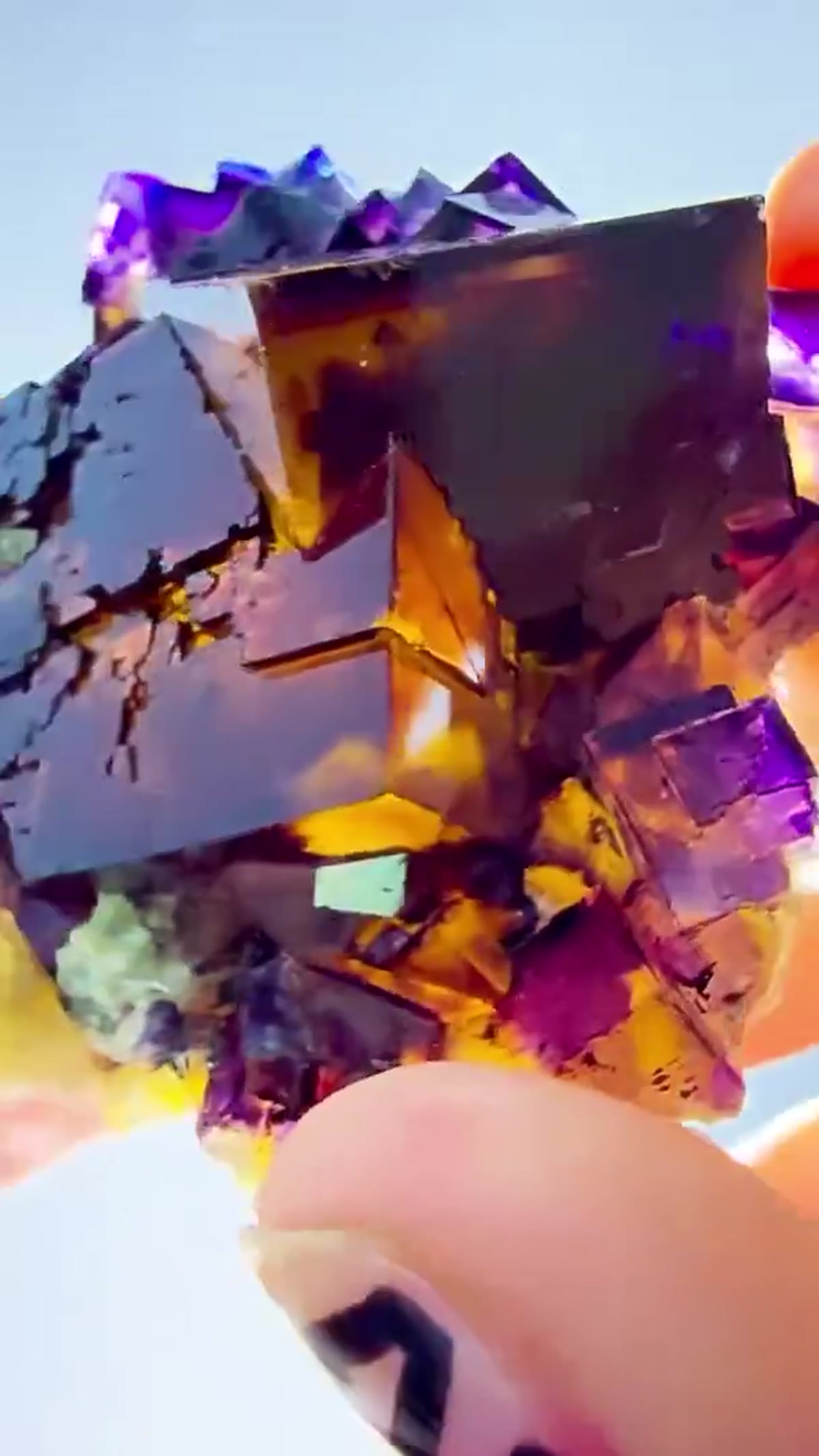 Fluorite Specimen from Minerva No. 1 Mine, Illinois: Rosiclare Level Color - view 2