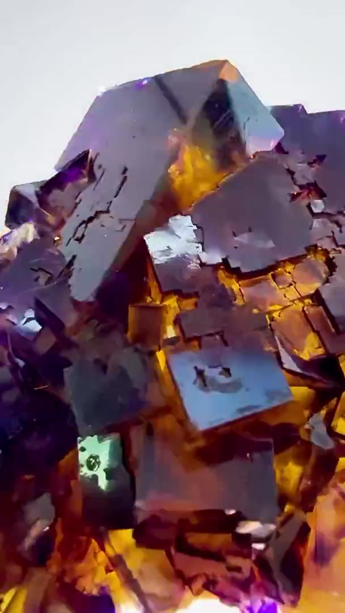 Fluorite Specimen from Minerva No. 1 Mine, Illinois: Rosiclare Level Color - view 3